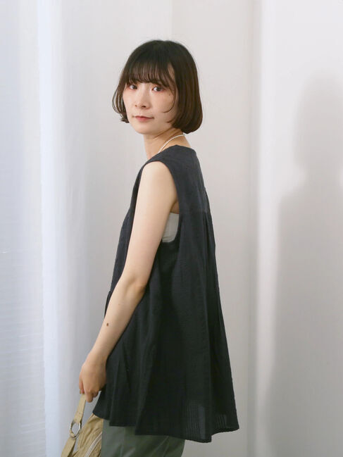 Samansa Mos2 blue「【Made in India】ノースリーブレースブラウス」|シャツ・ブラウス|