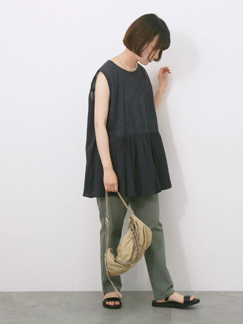 Samansa Mos2 blue「【Made in India】ノースリーブレースブラウス」|シャツ・ブラウス|