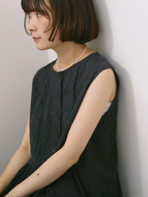 Samansa Mos2 blue「【Made in India】ノースリーブレースブラウス」|シャツ・ブラウス|