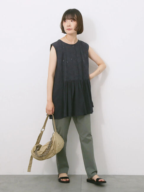 Samansa Mos2 blue「【Made in India】ノースリーブレースブラウス」|シャツ・ブラウス|