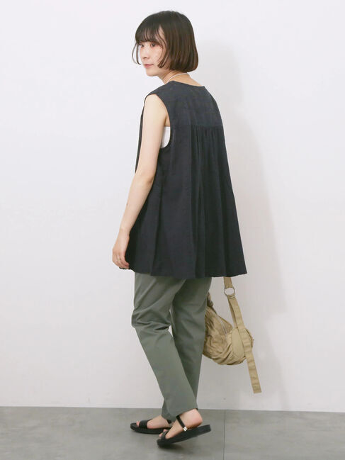 Samansa Mos2 blue「【Made in India】ノースリーブレースブラウス」|シャツ・ブラウス|