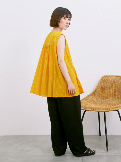 Samansa Mos2 blue「【Made in India】ノースリーブレースブラウス」|シャツ・ブラウス|