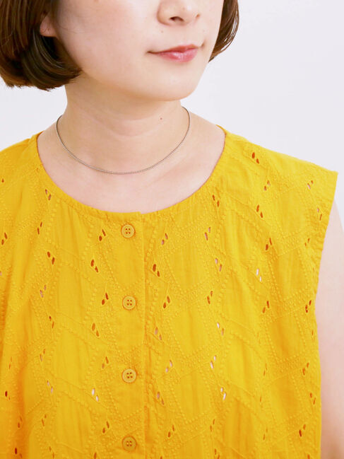 Samansa Mos2 blue「【Made in India】ノースリーブレースブラウス」|シャツ・ブラウス|