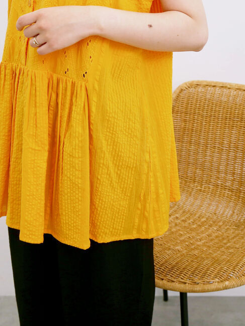 Samansa Mos2 blue「【Made in India】ノースリーブレースブラウス」|シャツ・ブラウス|