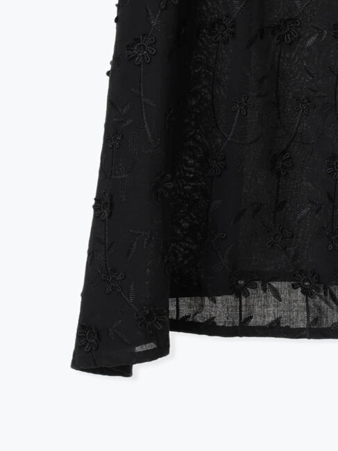 Samansa Mos2「3D刺繍バンドカラーブラウス」|シャツ・ブラウス|