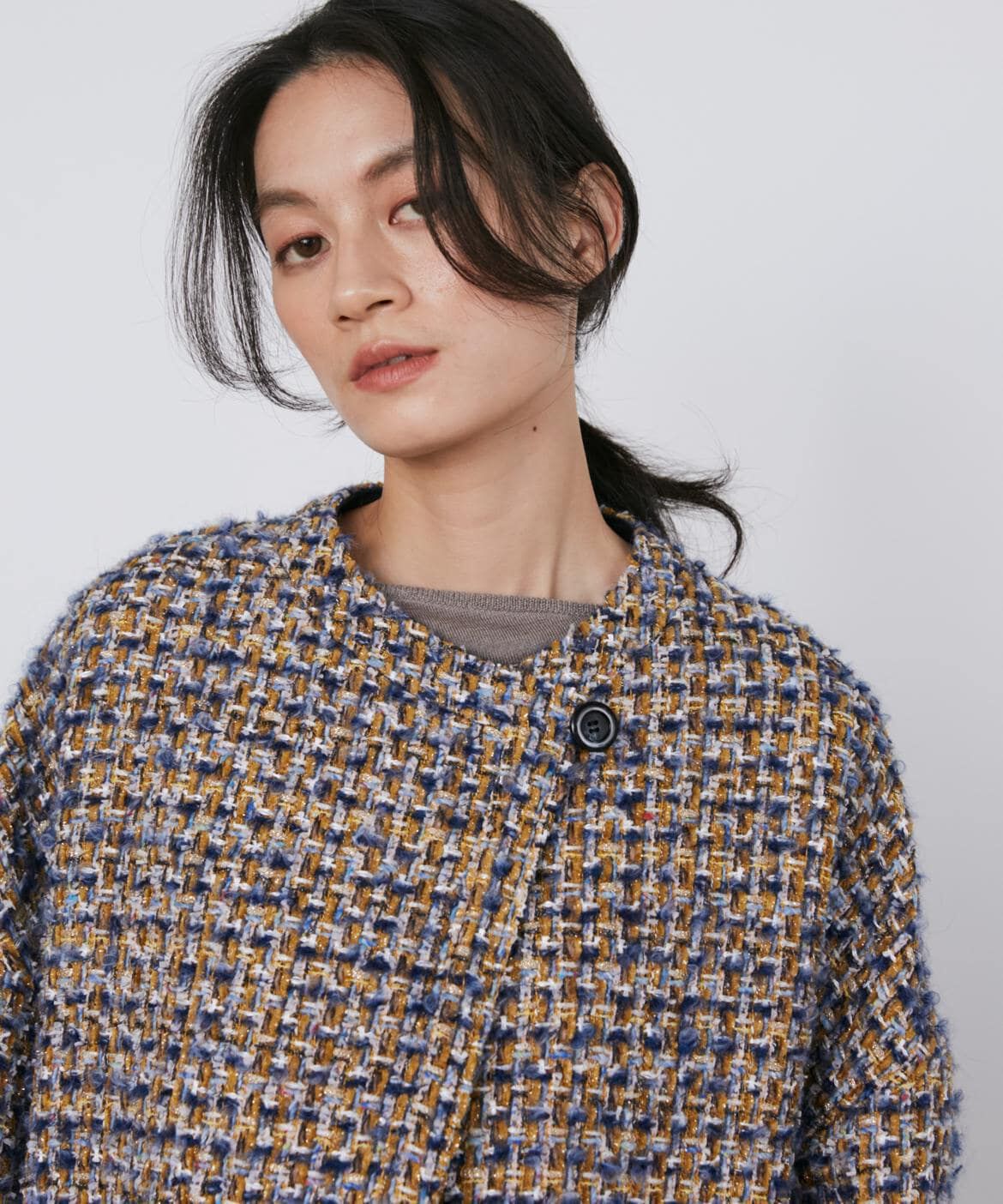 INED「TOURNIERツィードハーフコート《la veille by SUPERIOR CLOSET》」|ピーコート|