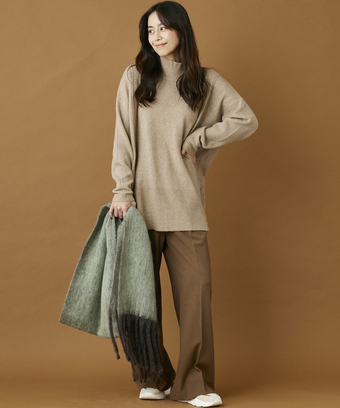 INED「《INED CLARO》ヘアリーカラーマフラー」|ストール|