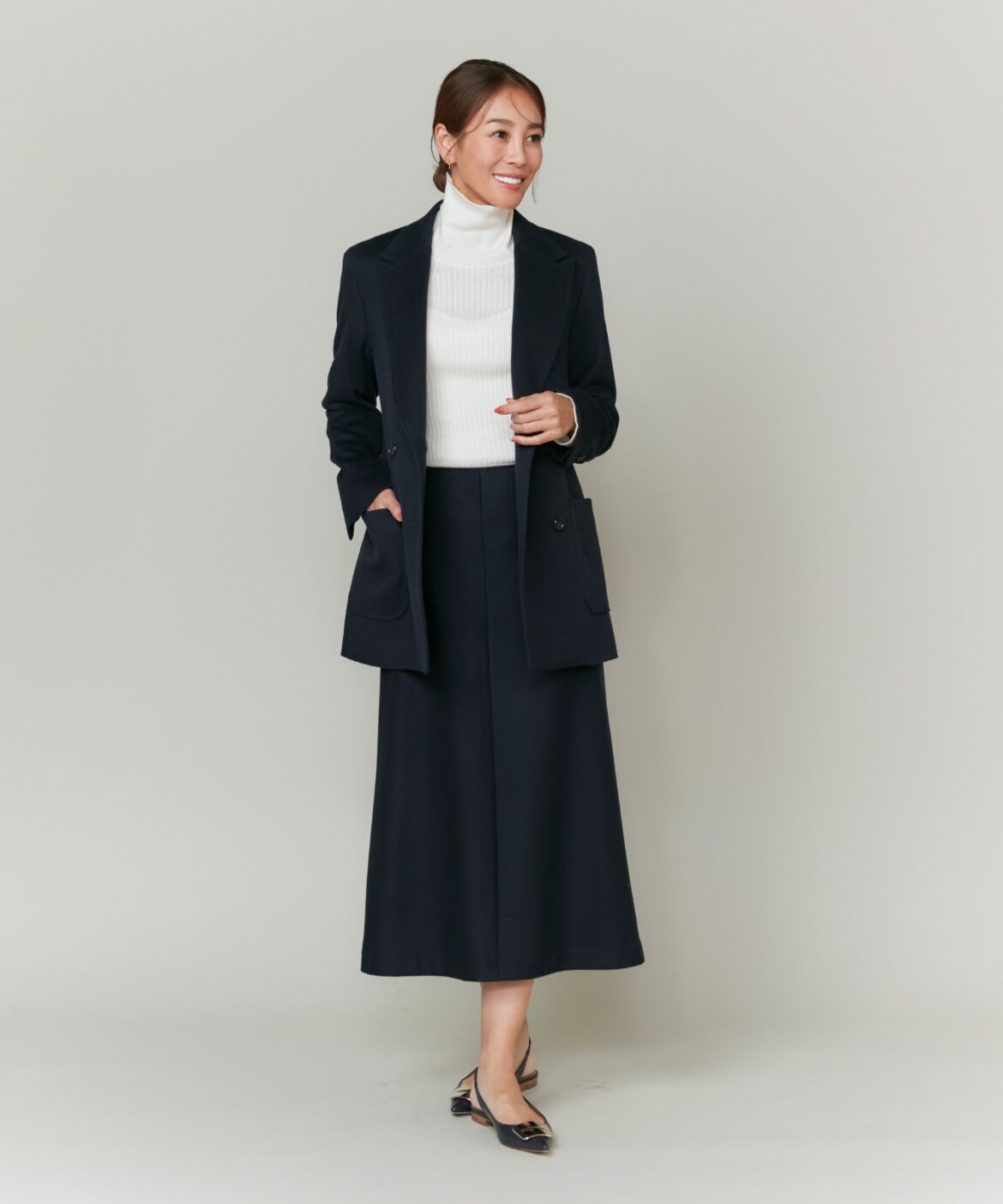 INED「《大草直子コラボ》カシミヤAラインスカート《COLOMBO》」|フレア|