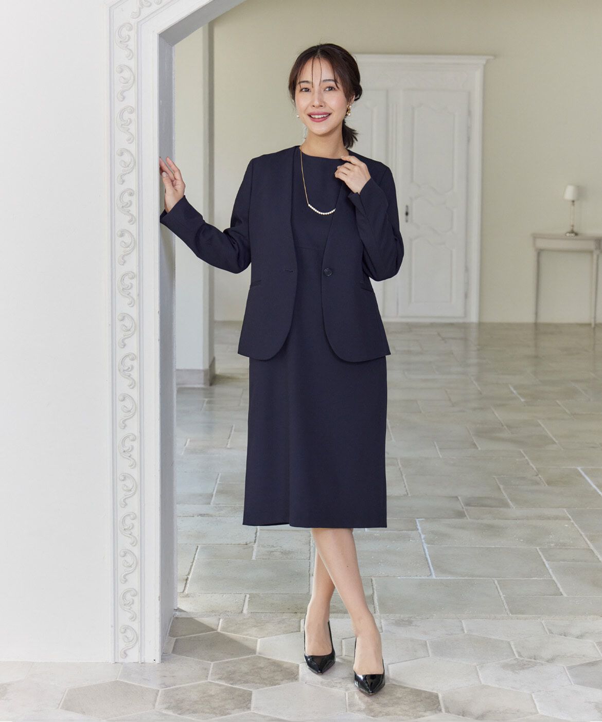 7-IDconcept.「《大きいサイズ》ノーカラージャケット」|ノーカラージャケット|