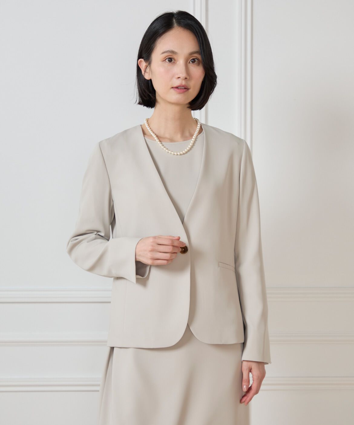 7-IDconcept.「《大きいサイズ》ノーカラージャケット」|ノーカラージャケット|