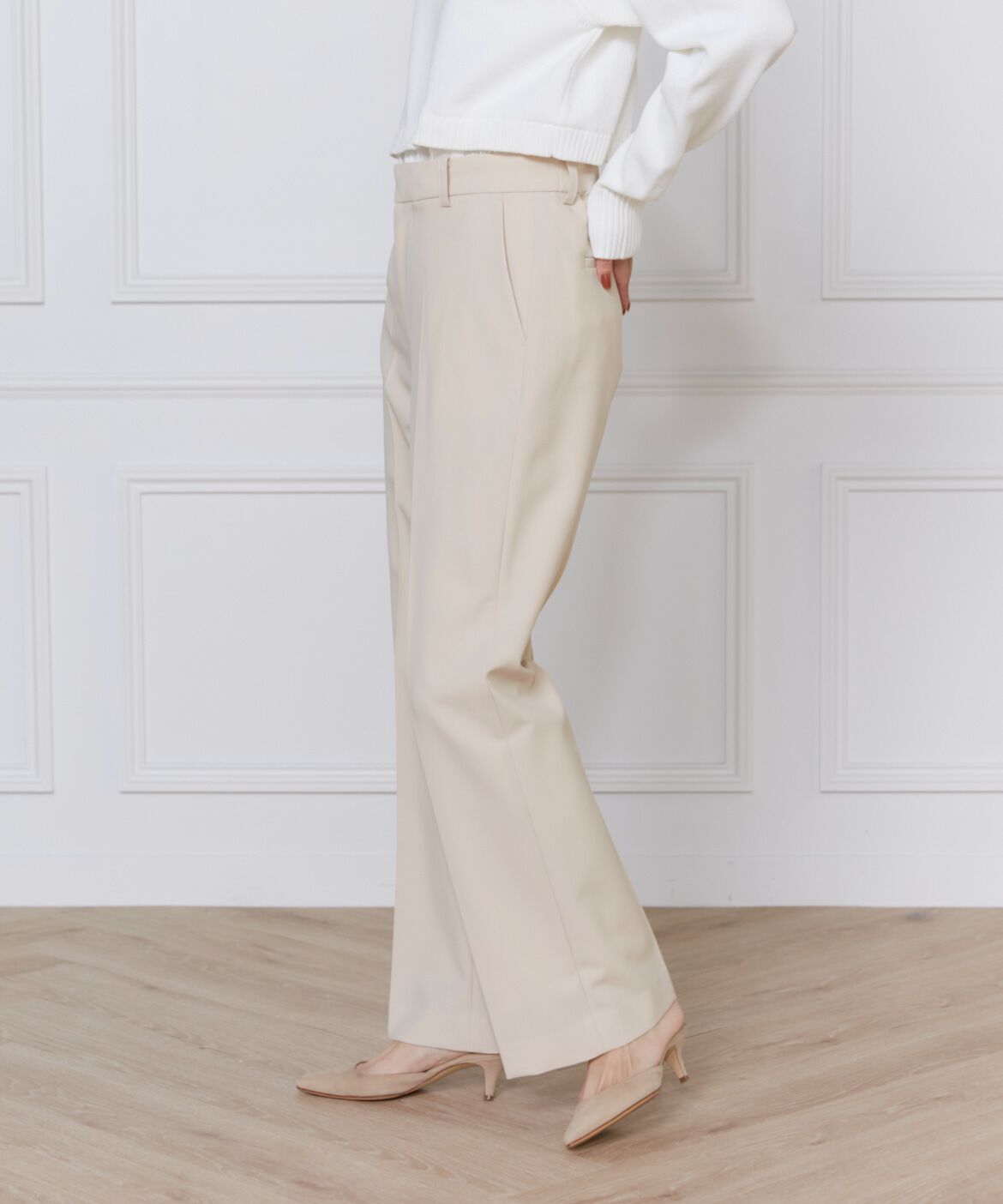 INED「《大きいサイズ》美脚セミフレアパンツ」|その他|