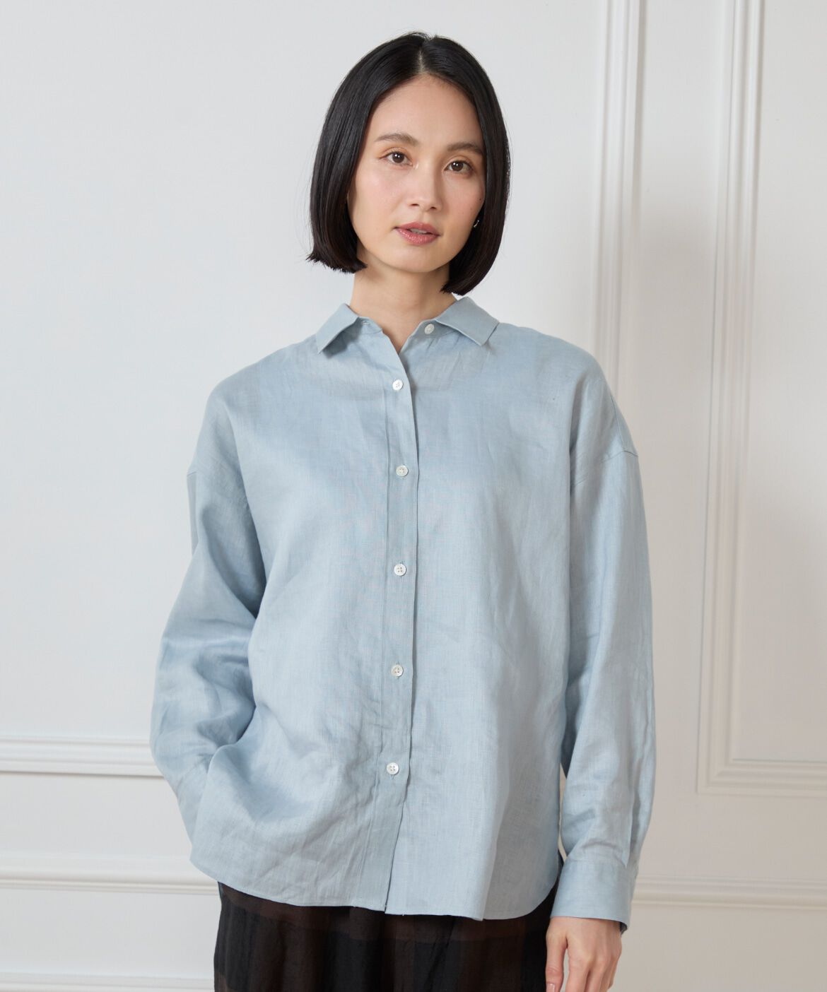 7-IDconcept.「《大きいサイズ》リネンシャツ」|シャツ・ブラウス|
