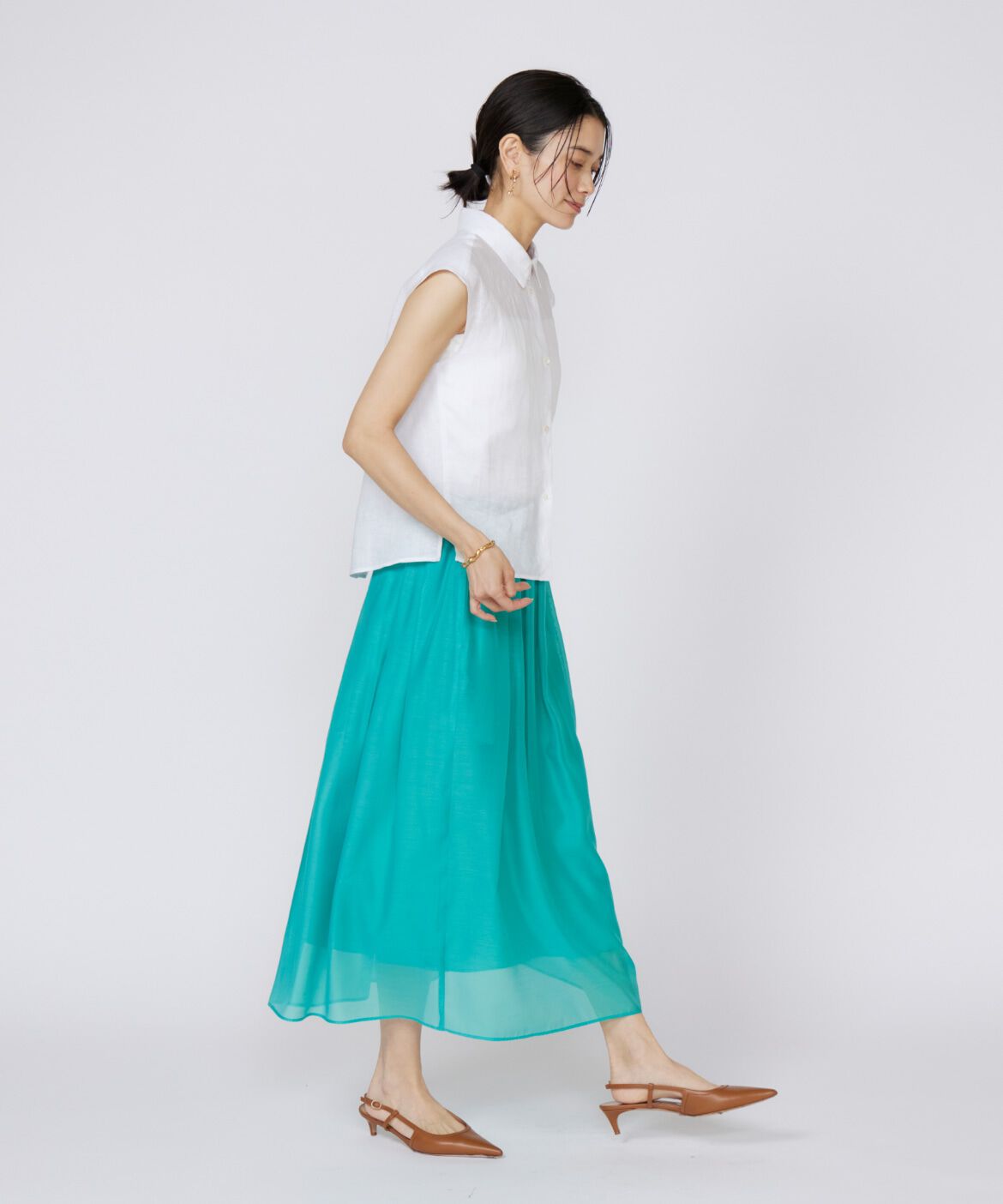 INED「《大きいサイズ》シアースカート」|フレア|