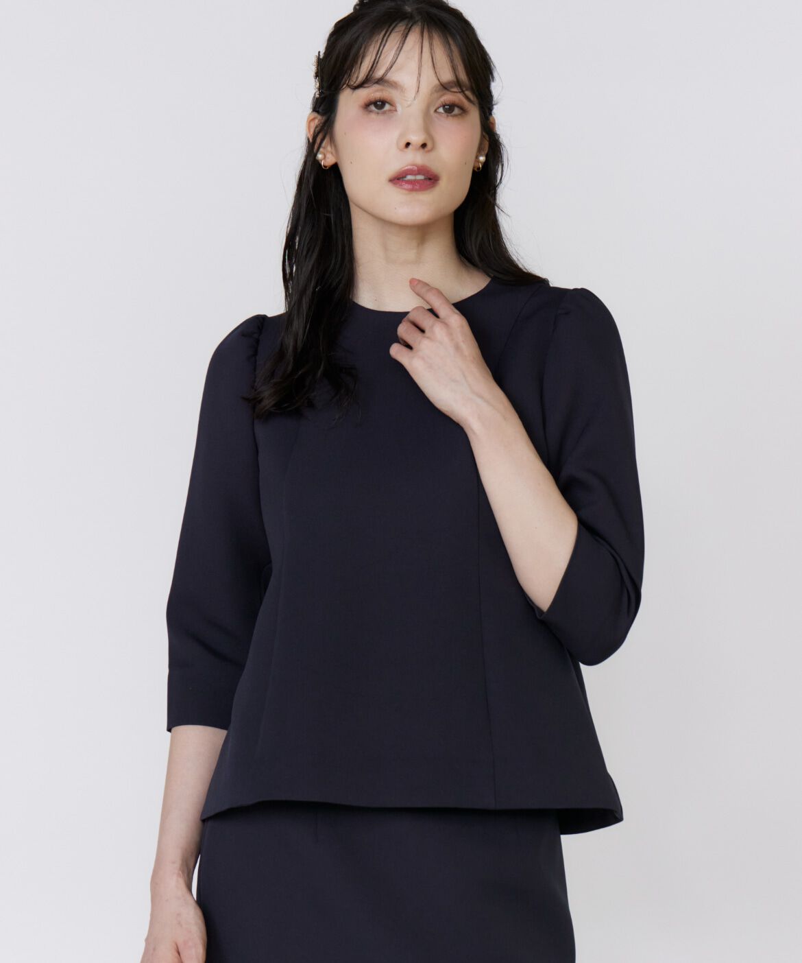 Maglie le cassetto「《M Maglie le cassetto》シアー付け衿ブラウス」|シャツ・ブラウス|