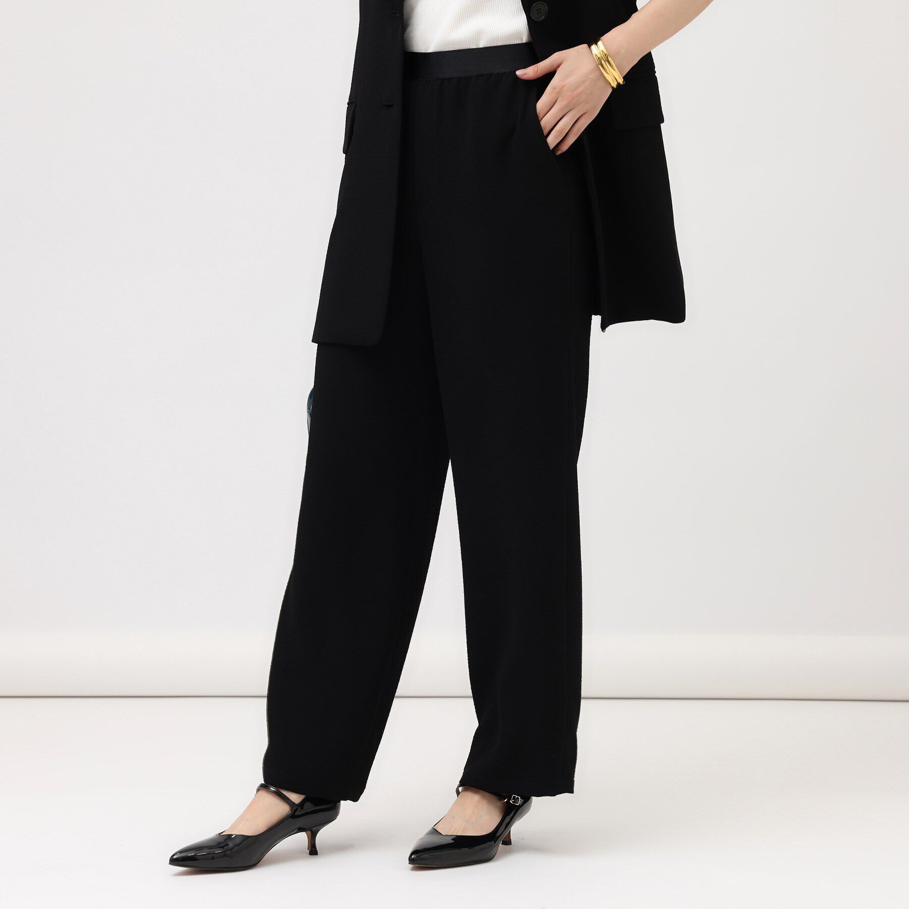 UNTITLED「【セットアップ可能/ウエストゴム】クレープダブル イージーワイドパンツ」|その他|