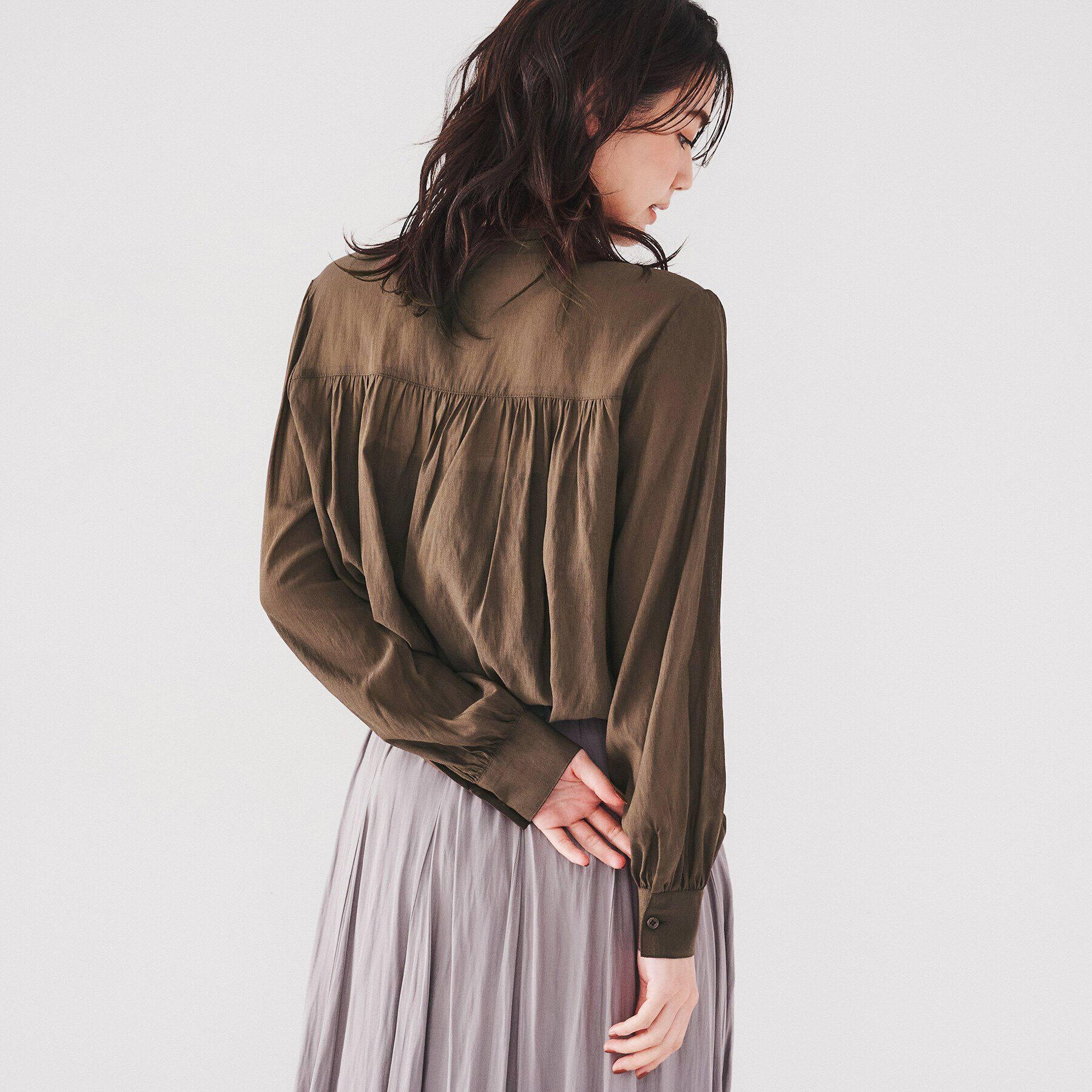 UNTITLED「【大人な透け感/前開きボタン】シアーチュニックブラウス」|シャツ・ブラウス|