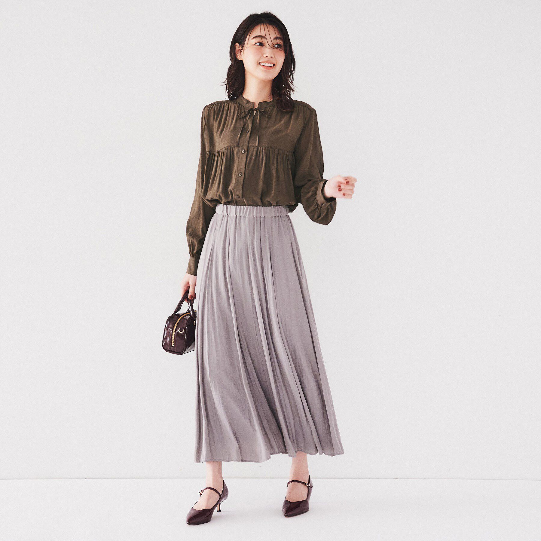 UNTITLED「【大人な透け感/前開きボタン】シアーチュニックブラウス」|シャツ・ブラウス|