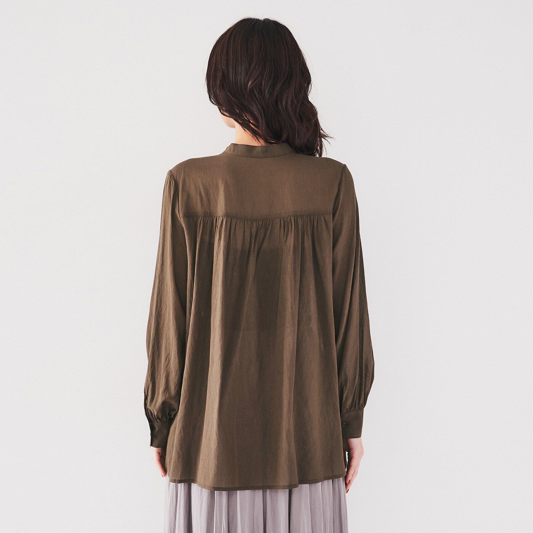 UNTITLED「【大人な透け感/前開きボタン】シアーチュニックブラウス」|シャツ・ブラウス|