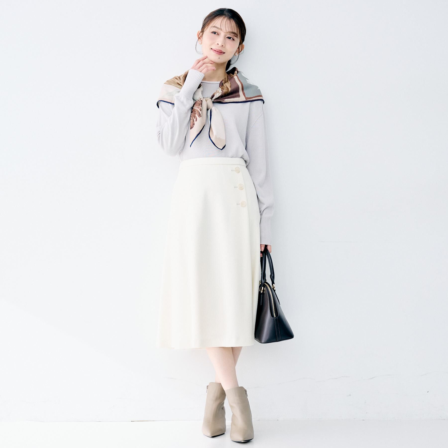 UNTITLED「【ウール100%/ミモレ丈】ミルドスムースフレアスカート」|スカート|