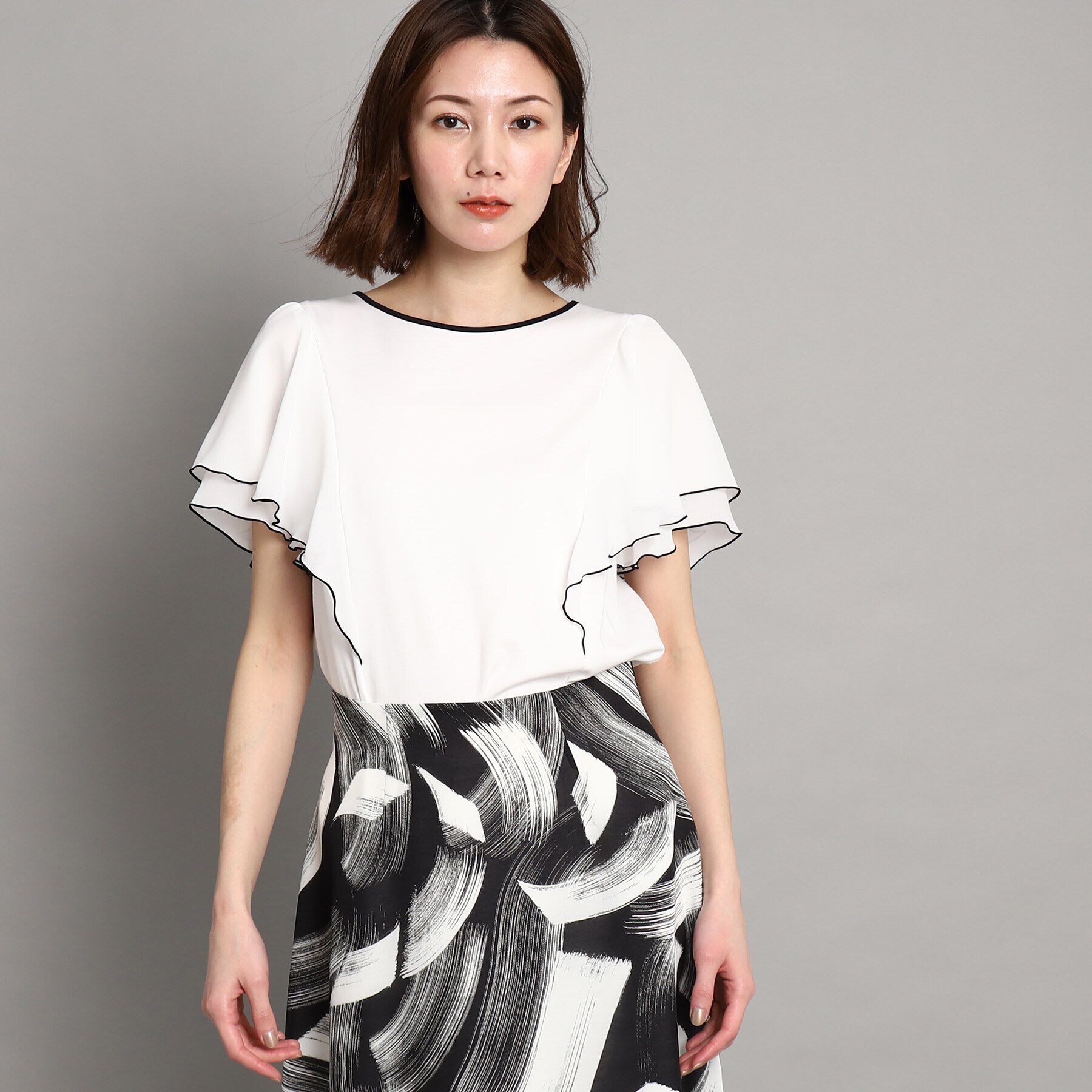 COUP DE CHANCE「【大人可愛い/洗える】フレアースリーブプルオーバー」|Tシャツ・カットソー|ホワイト(001)