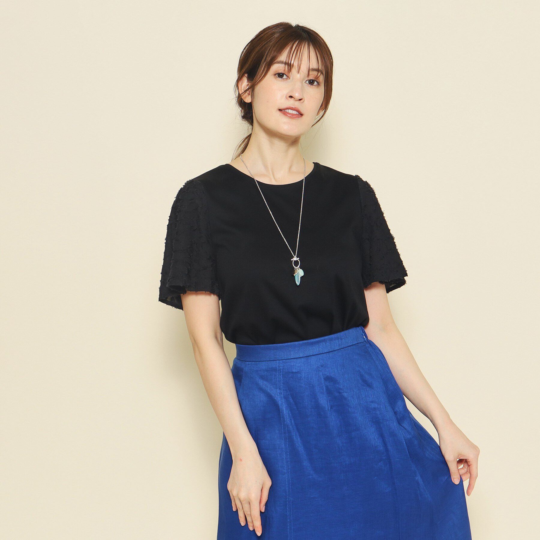 COUP DE CHANCE「【洗える】ジャカードプルオーバージャージ」|Tシャツ・カットソー|ﾌﾞﾗｯｸ(019)