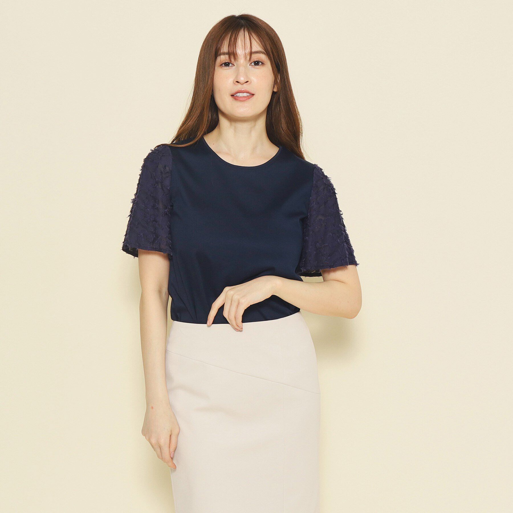 COUP DE CHANCE「【洗える】ジャカードプルオーバージャージ」|Tシャツ・カットソー|ﾈｲﾋﾞｰ(094)