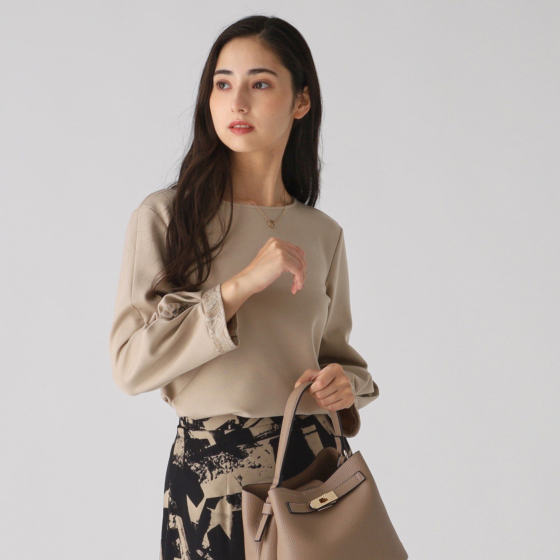 COUP DE CHANCE「【洗える／日本製】袖レースプルオーバージャージ」|Tシャツ・カットソー|