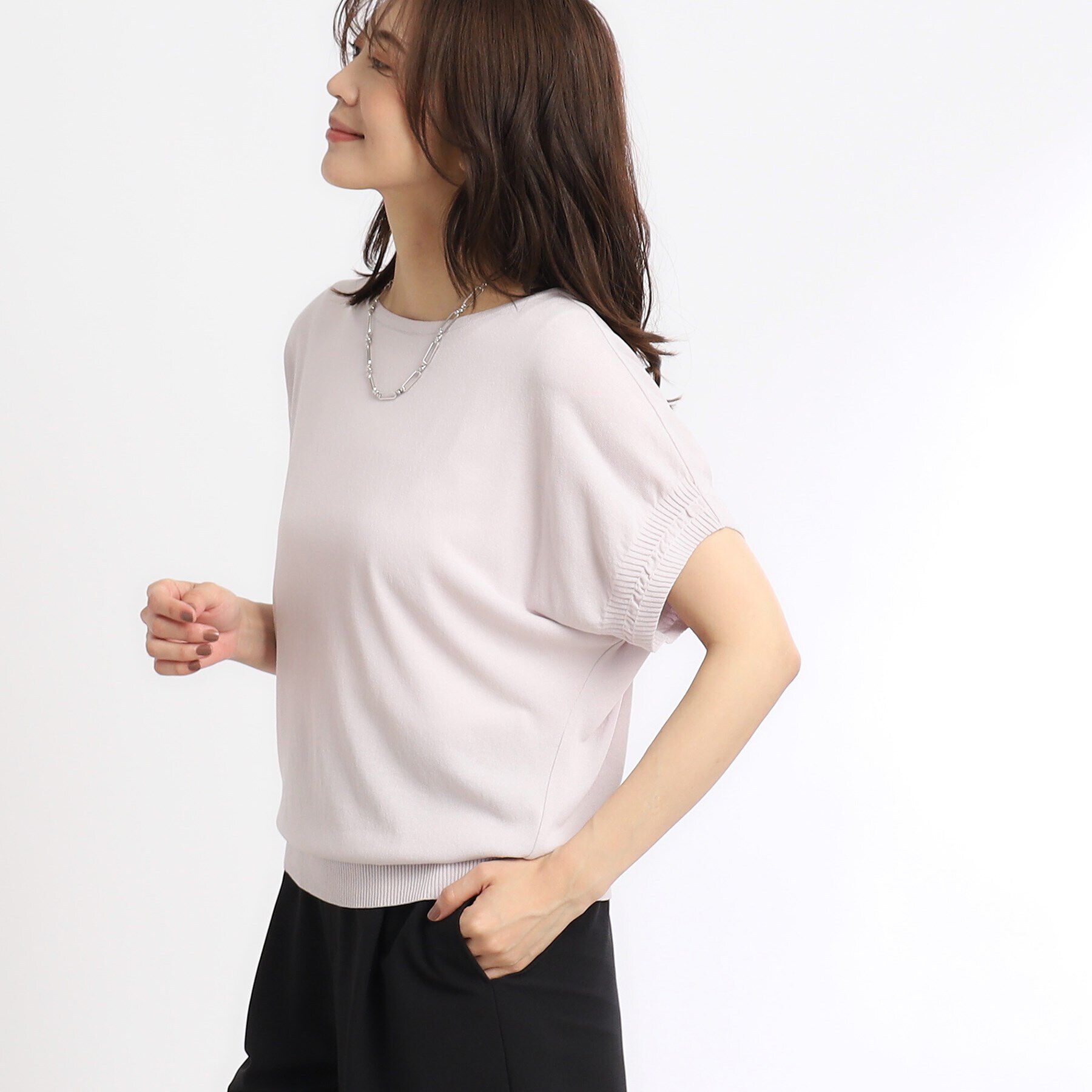 Reflect「【SALE／人気♪／WEB限定カラーあり／洗える／二の腕カバー◎】ボートネックニット」|ニット・セーター|