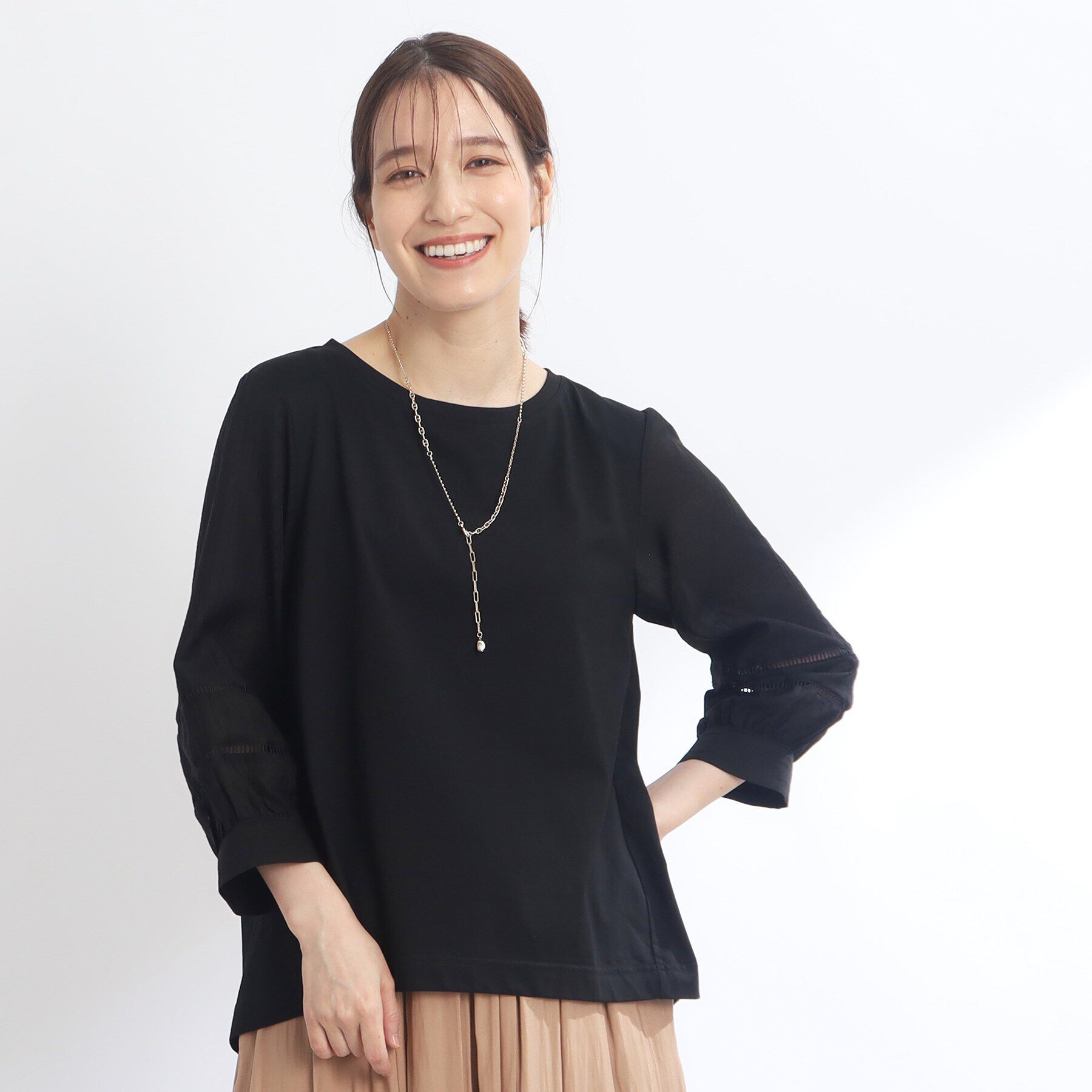 Reflect「【E‐QUALITY／手洗い可／人気アイテム】ドッキングプルオーバー」|Tシャツ・カットソー|ブラック(019)