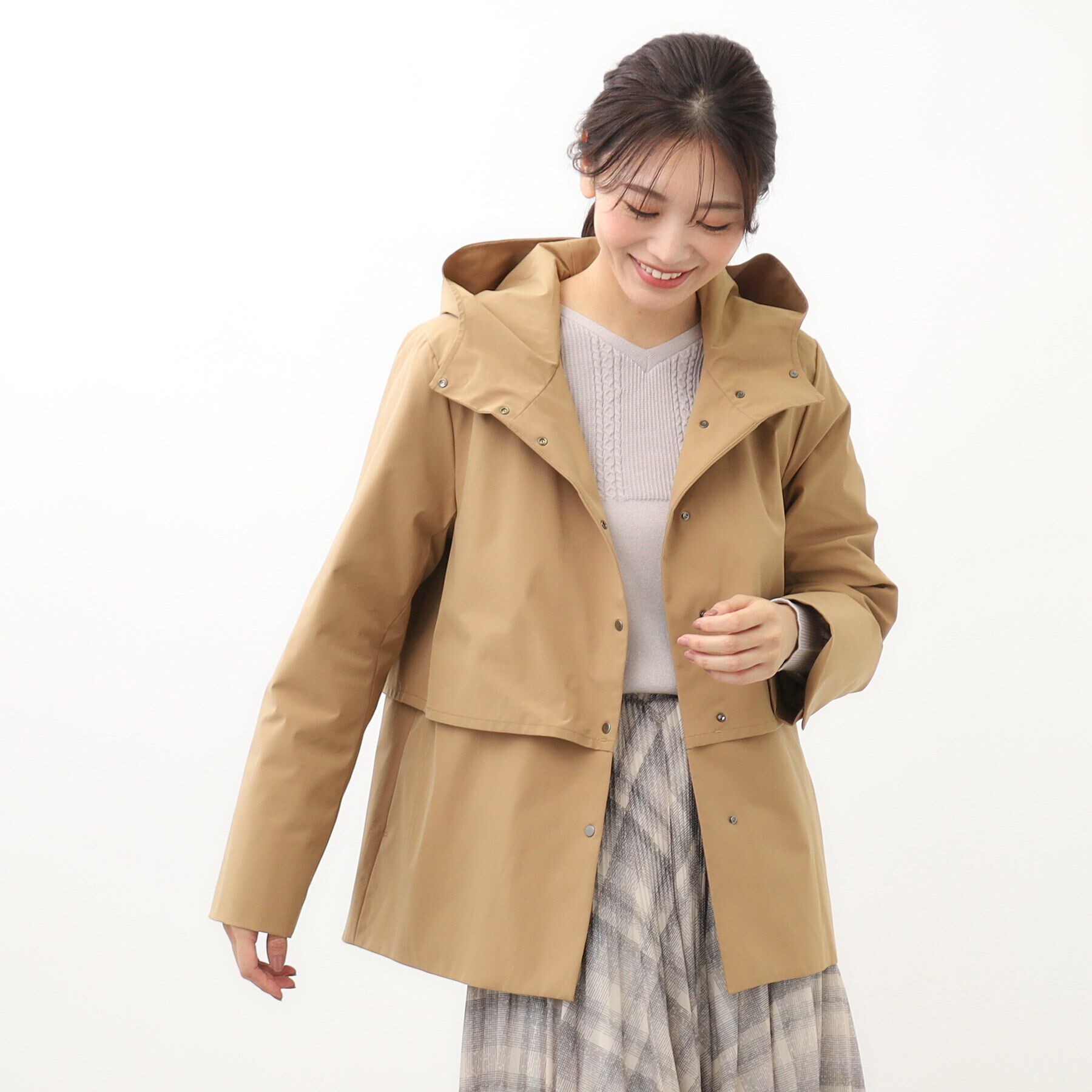 Reflect「【防風フィルム／着ぶくれしない】ライティダウンコート」|ダウン|キャメルブラウン(0