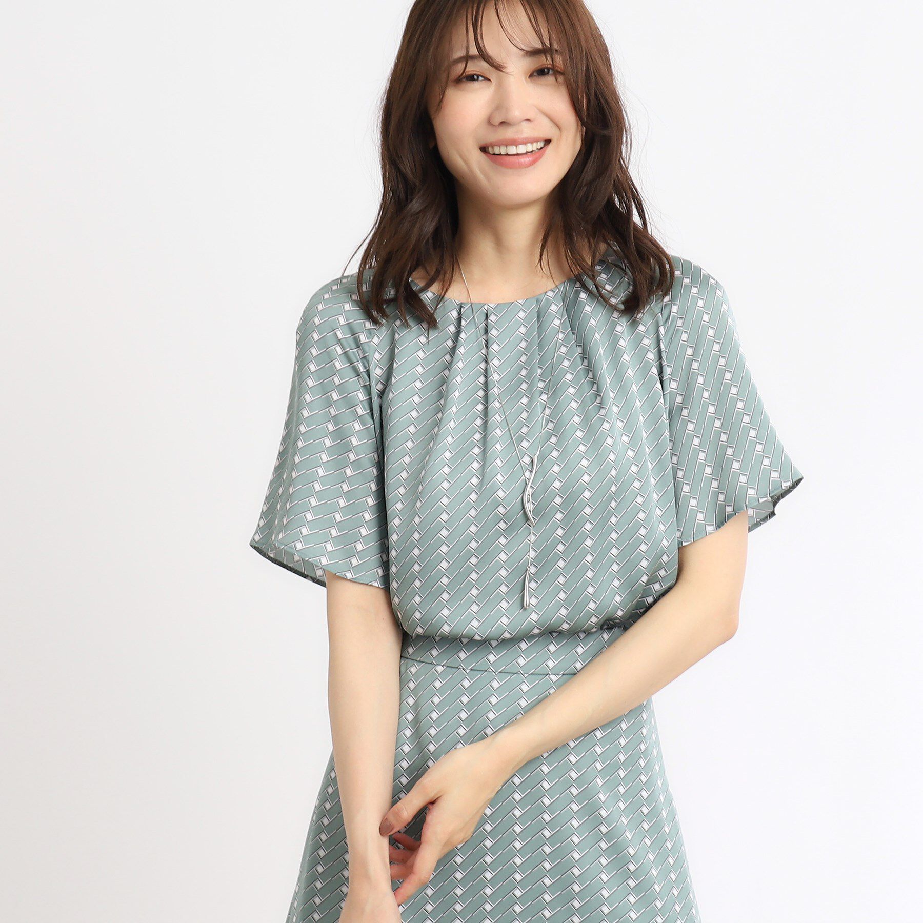 Reflect「【SALE／WEB限定カラーあり／接触冷感／マシンウォッシュ可／セットアップ可能】フレアスリーブプリ」|シャツ・ブラウス|