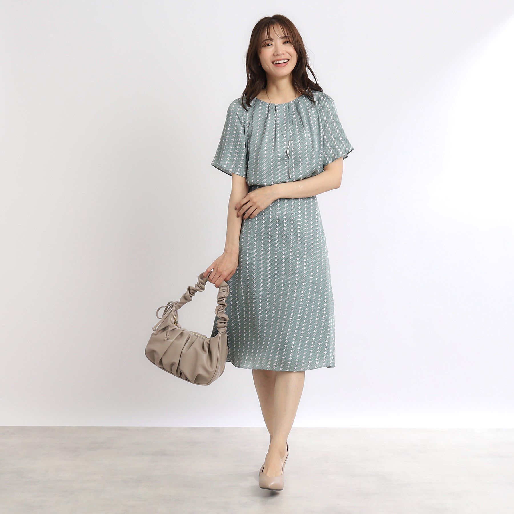 Reflect「【SALE／WEB限定カラーあり／接触冷感／マシンウォッシュ可／セットアップ可能】フレアスリーブプリ」|シャツ・ブラウス|