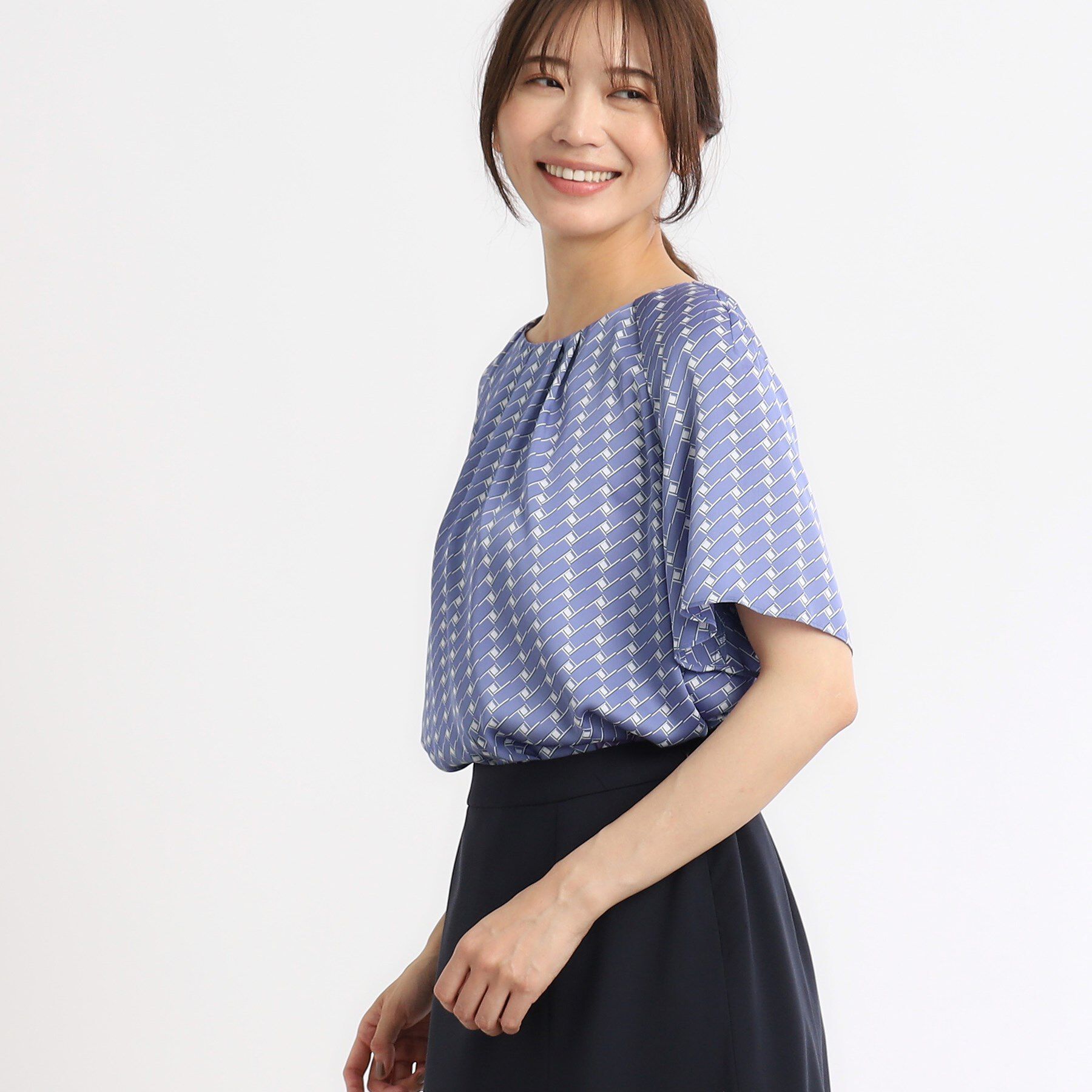 Reflect「【SALE／WEB限定カラーあり／接触冷感／マシンウォッシュ可／セットアップ可能】フレアスリーブプリ」|シャツ・ブラウス|