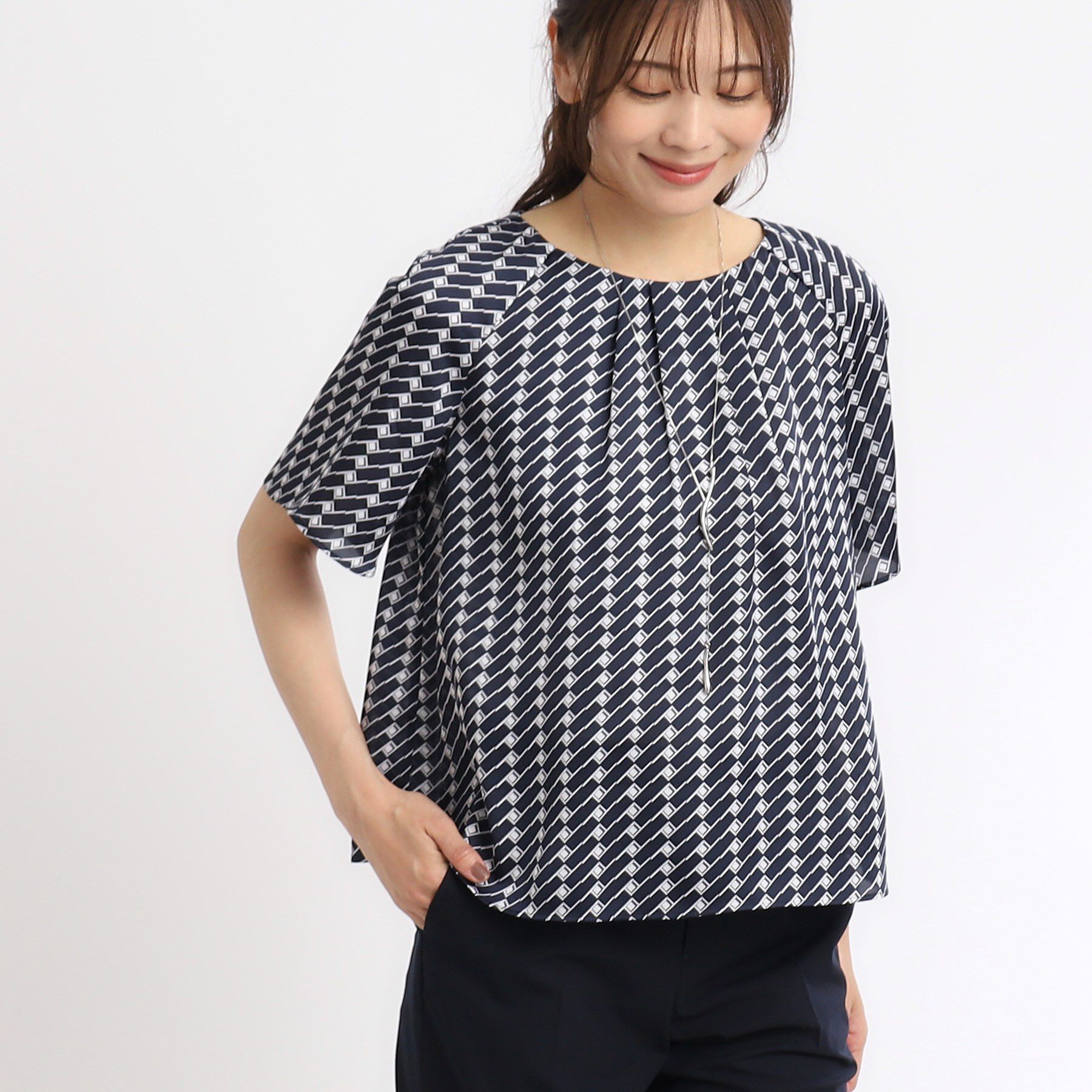 Reflect「【SALE／WEB限定カラーあり／接触冷感／マシンウォッシュ可／セットアップ可能】フレアスリーブプリ」|シャツ・ブラウス|