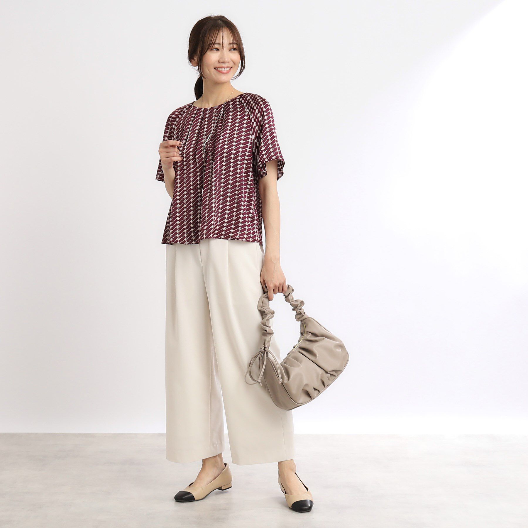 Reflect「【SALE／WEB限定カラーあり／接触冷感／マシンウォッシュ可／セットアップ可能】フレアスリーブプリ」|シャツ・ブラウス|