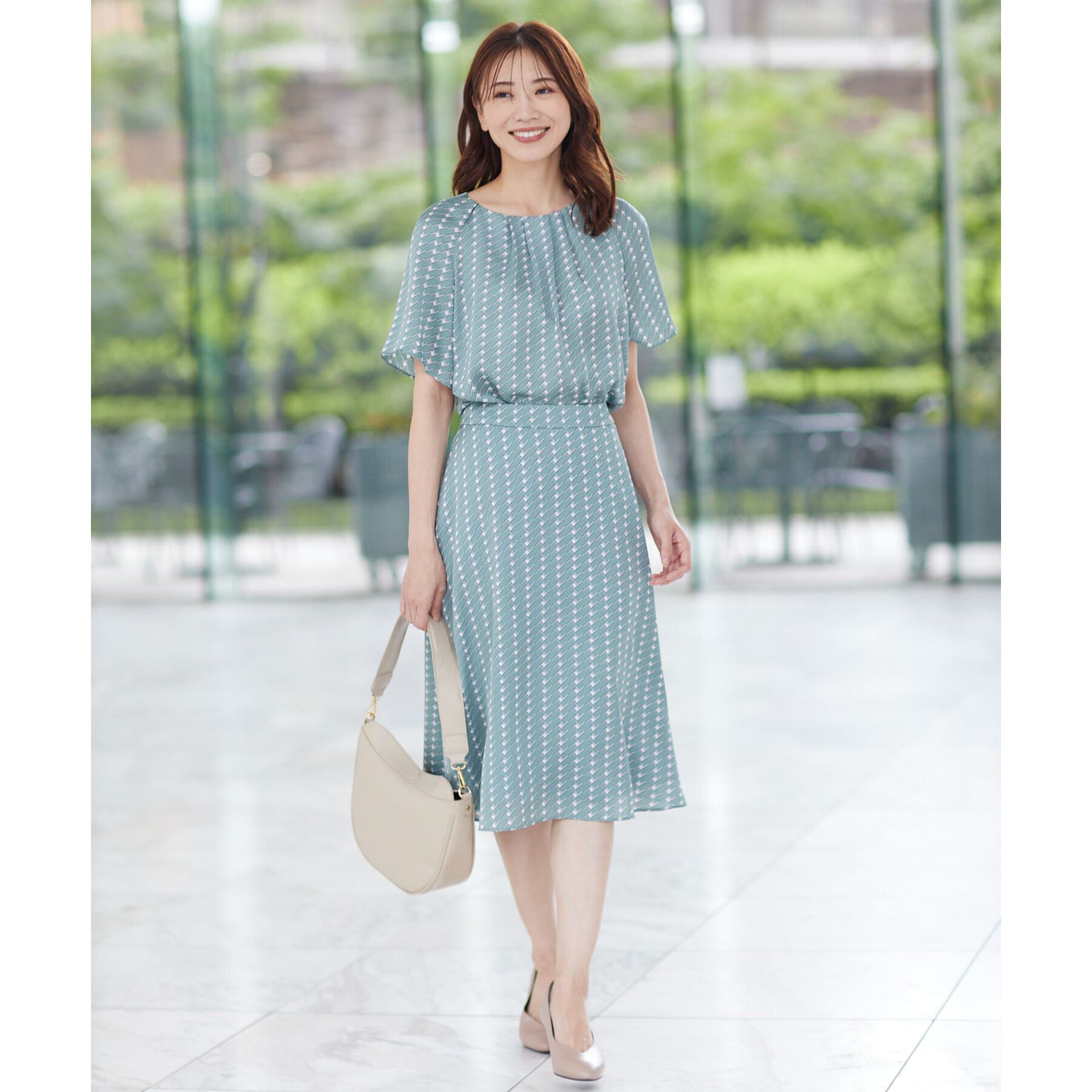 Reflect「【SALE／WEB限定カラーあり／接触冷感／マシンウォッシュ可／セットアップ可能】フレアスリーブプリ」|シャツ・ブラウス|