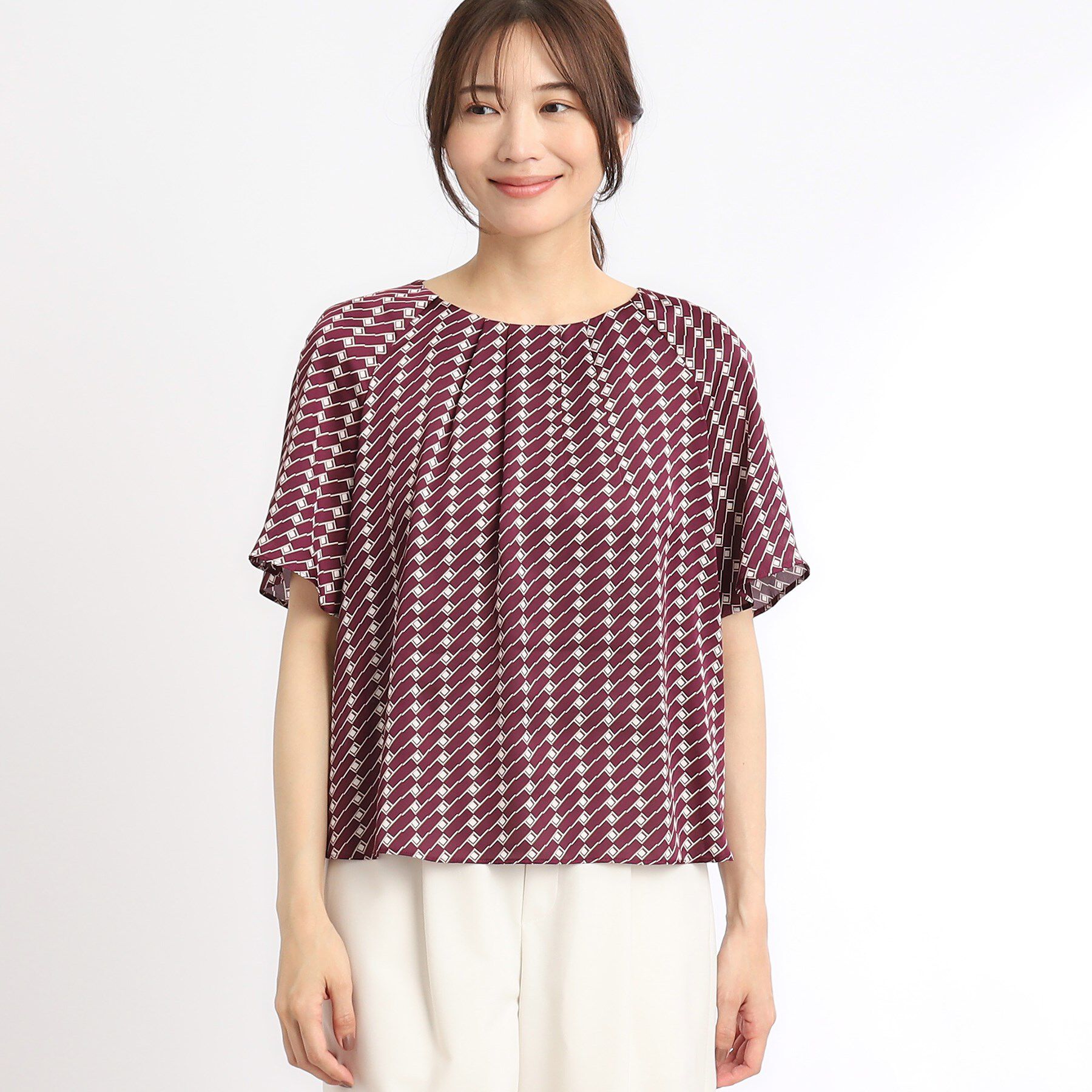 Reflect「【SALE／WEB限定カラーあり／接触冷感／マシンウォッシュ可／セットアップ可能】フレアスリーブプリ」|シャツ・ブラウス|