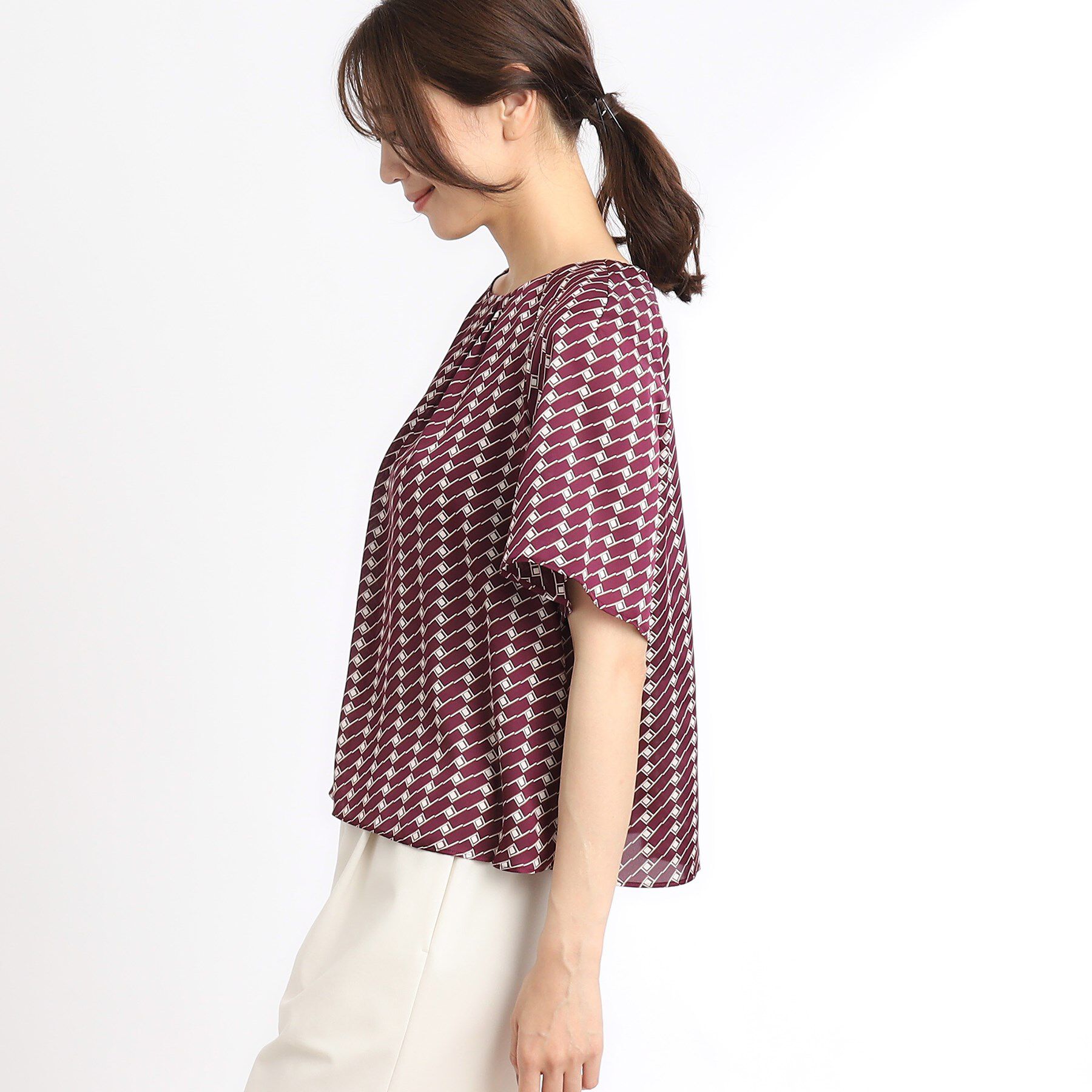 Reflect「【SALE／WEB限定カラーあり／接触冷感／マシンウォッシュ可／セットアップ可能】フレアスリーブプリ」|シャツ・ブラウス|