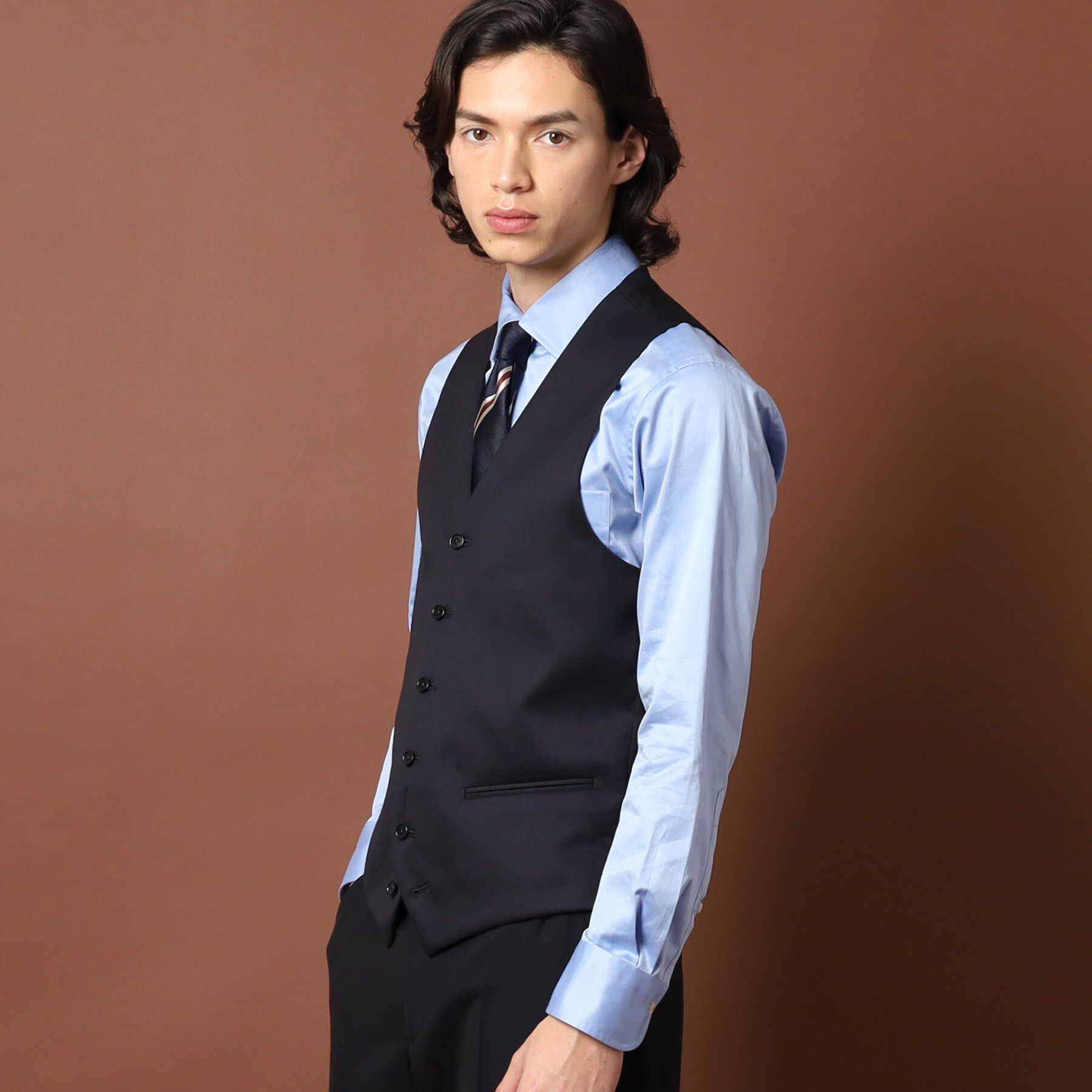 DRESSTERIOR「【セットアップ可】Super100's 3ピース ジレ」|ベスト・ジレ|