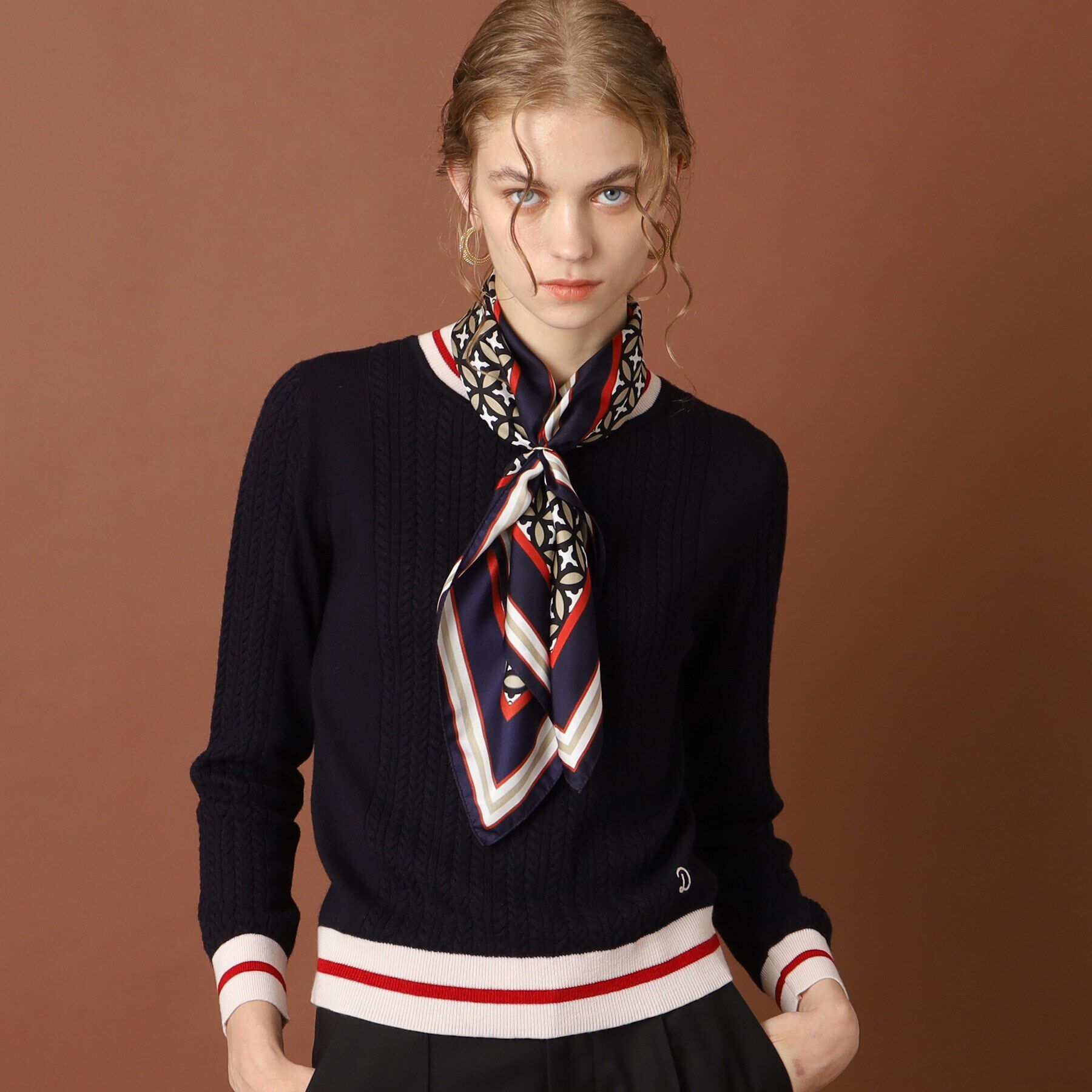 DRESSTERIOR「オーバーラップサークルシルクスカーフ」|バンダナ・スカーフ|