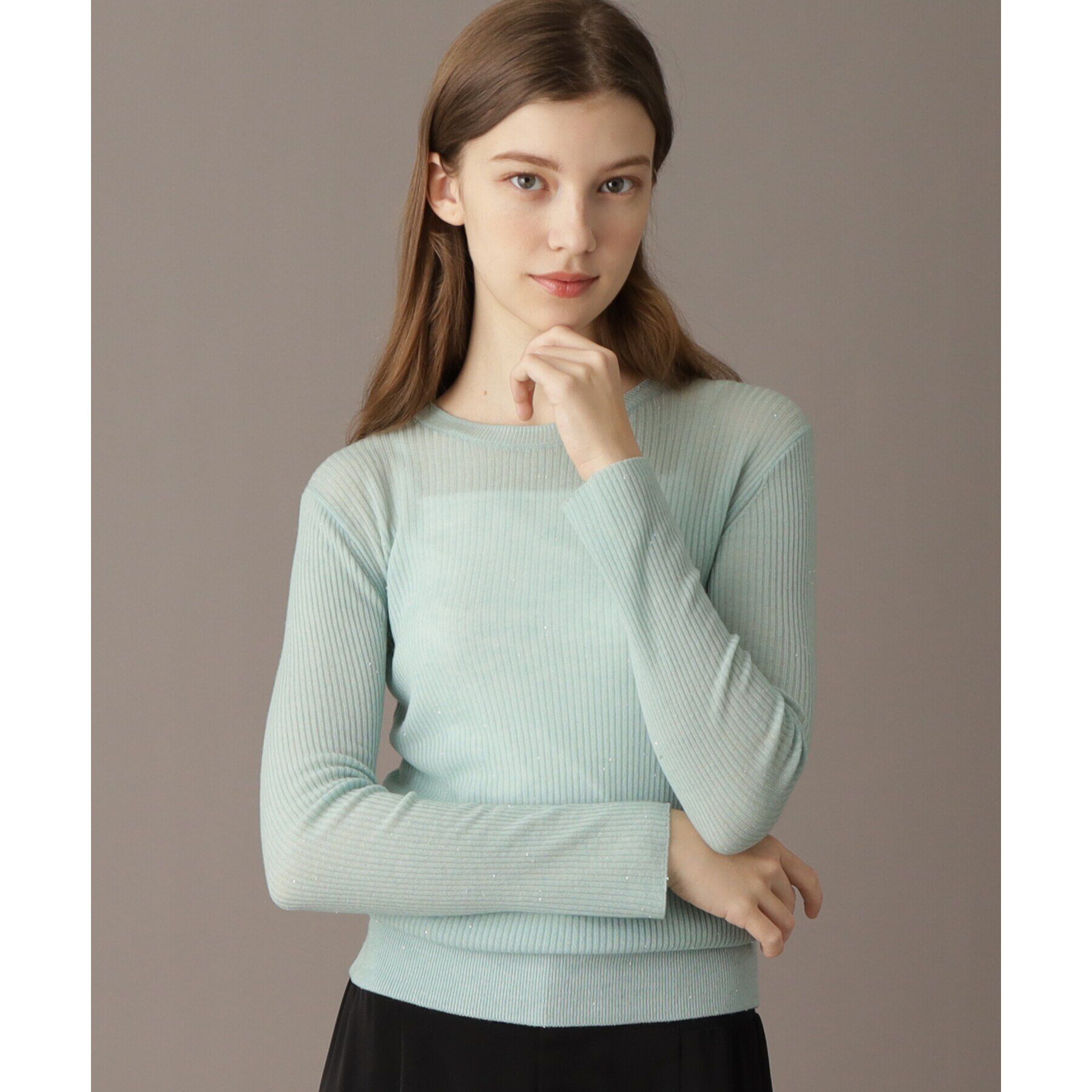 DRESSTERIOR「【エアリー素材/華やか】スパンコールシアーニット」|ニット・セーター|