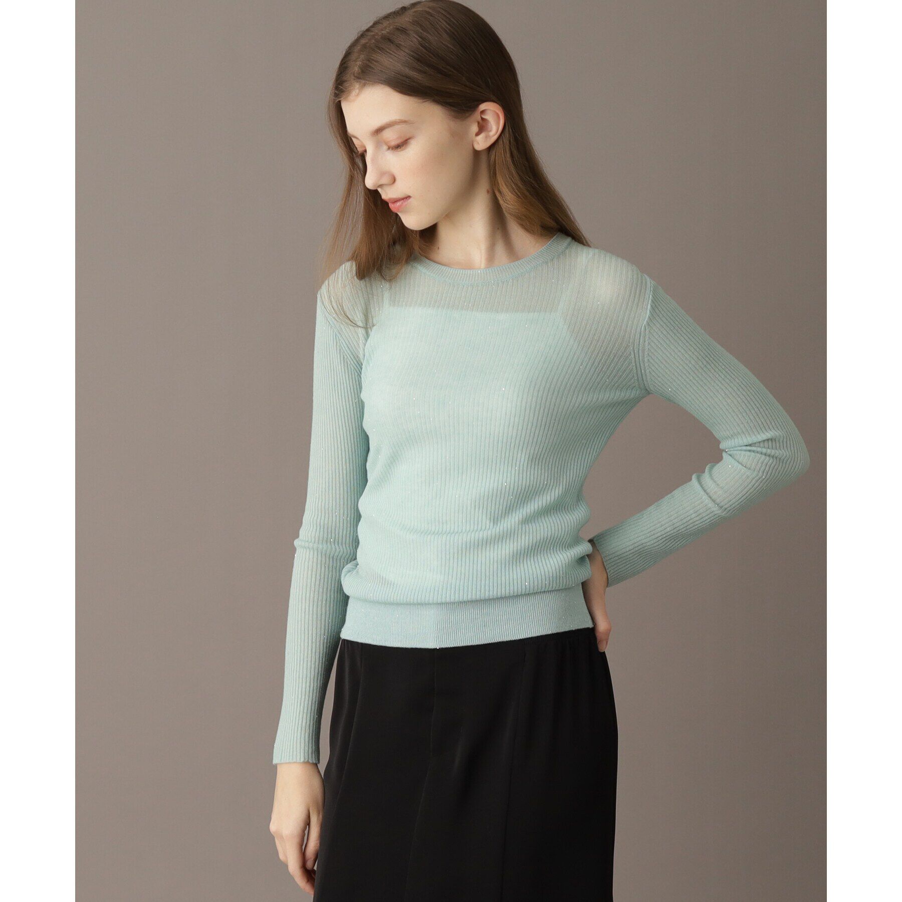 DRESSTERIOR「【エアリー素材/華やか】スパンコールシアーニット」|ニット・セーター|