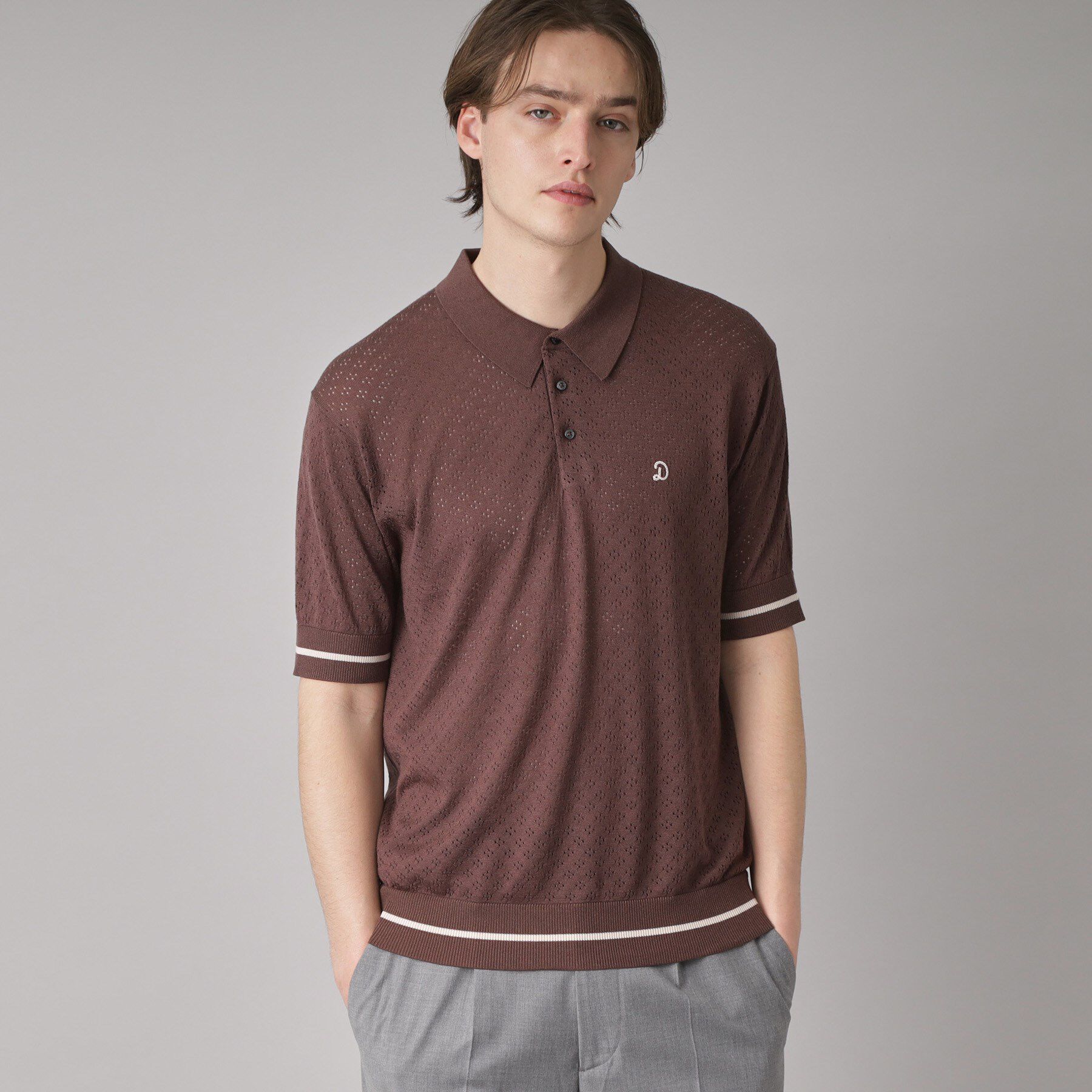 DRESSTERIOR「レースジャカード ニットポロ」|ポロシャツ|