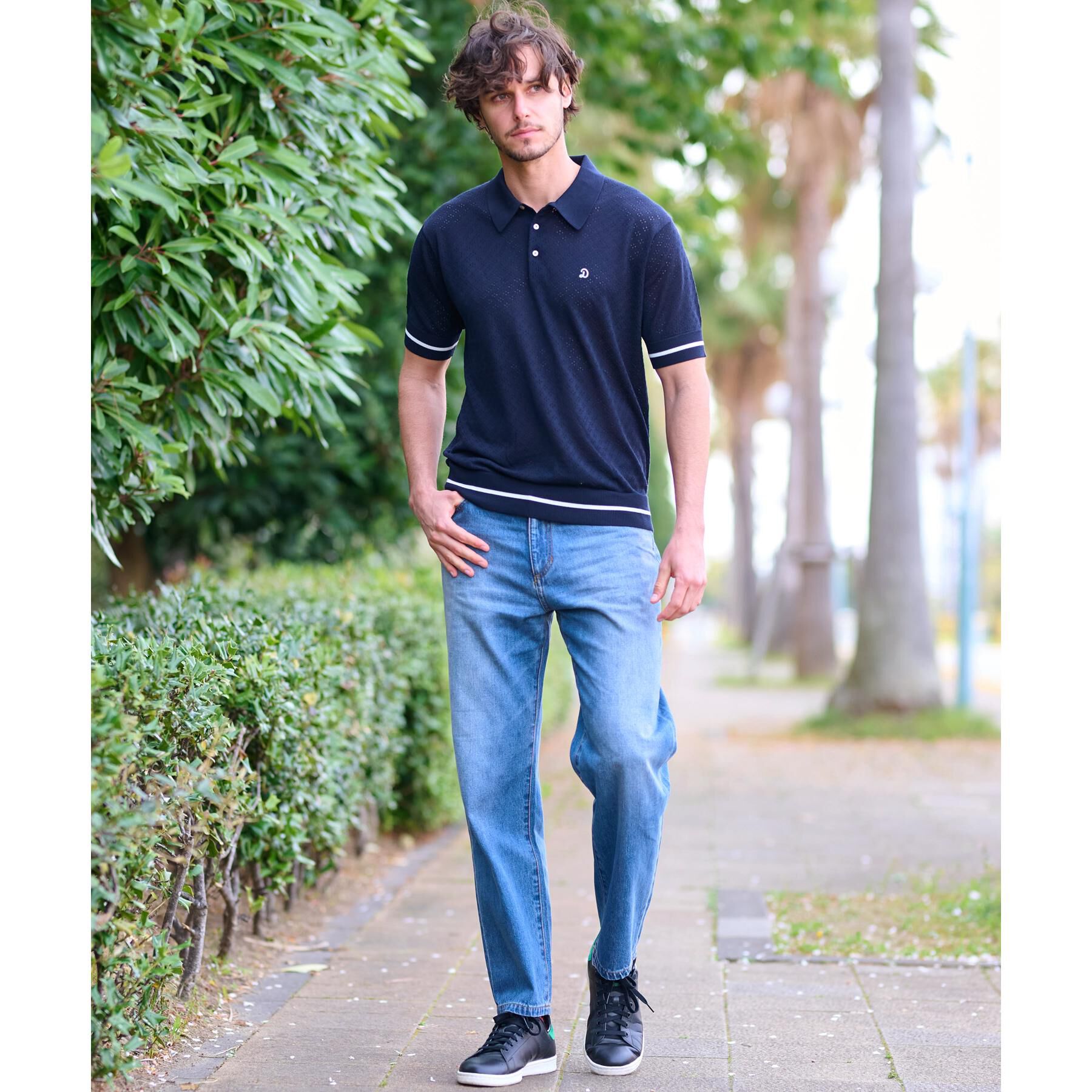 DRESSTERIOR「レースジャカード ニットポロ」|ポロシャツ|