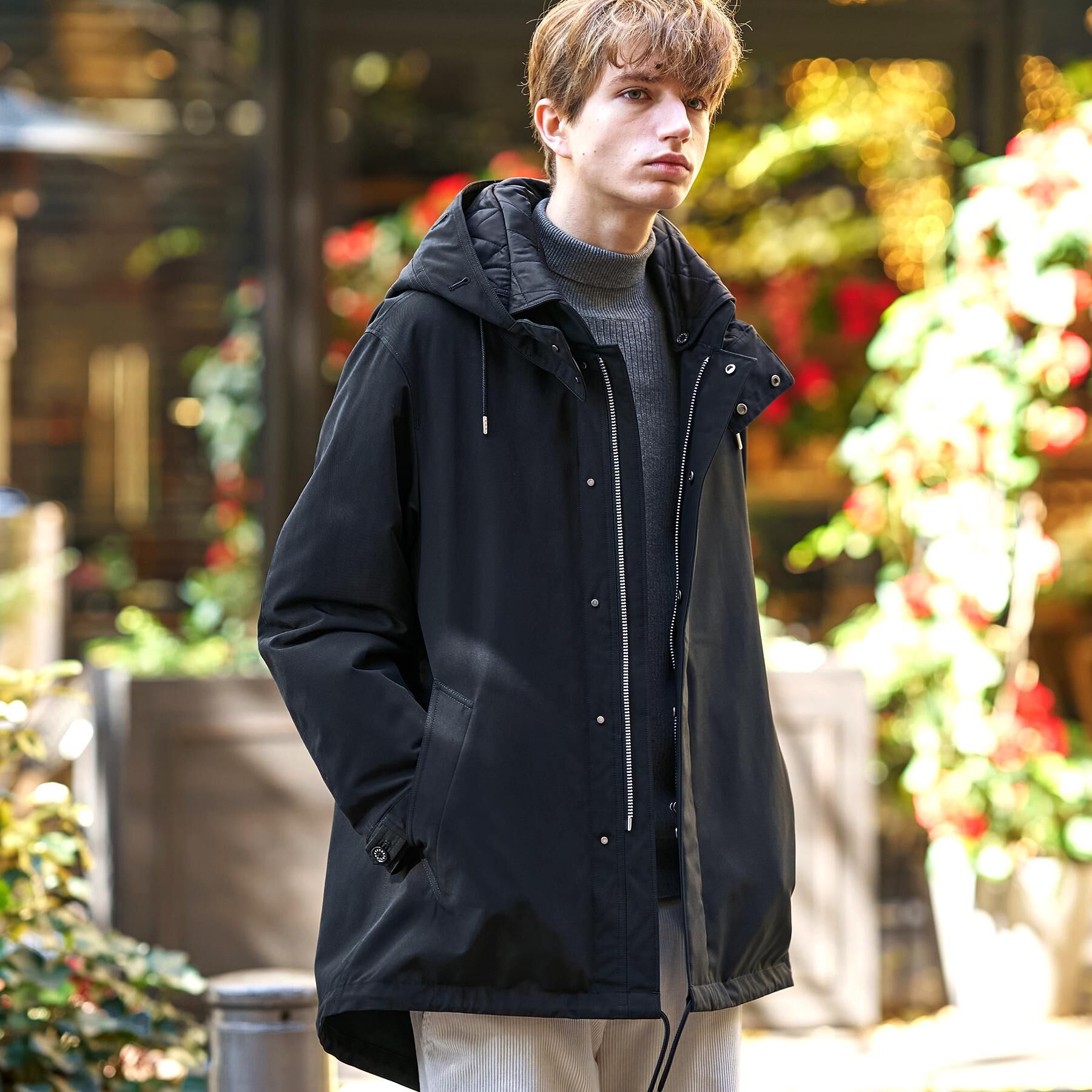 DRESSTERIOR「【Safari12月号掲載】パデッドライト ショートモッズパーカー」|ミリタリー・モッズコート|ブラック(019)