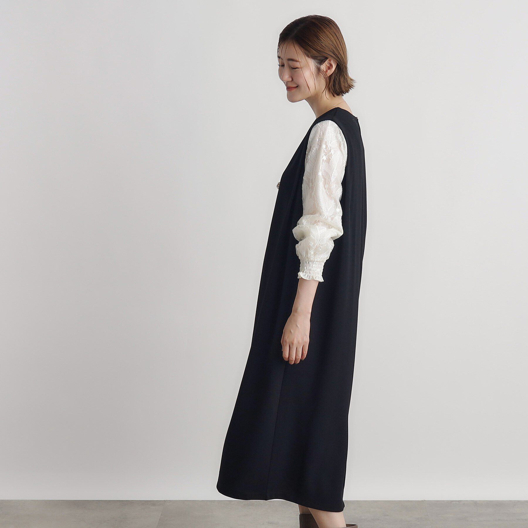 grove「袖スパンコールチュールコンビワンピース」|ワンピース|