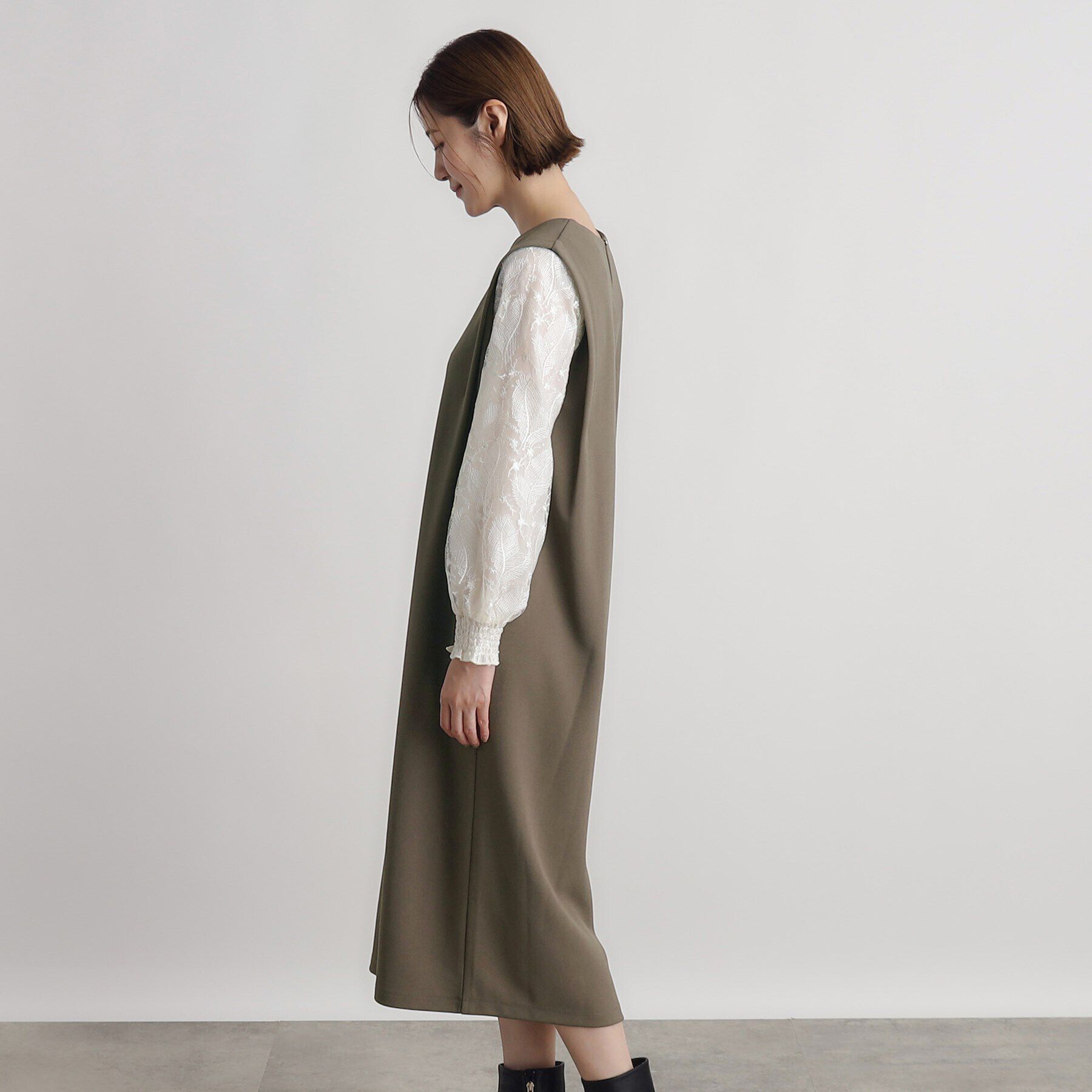 grove「袖スパンコールチュールコンビワンピース」|ワンピース|