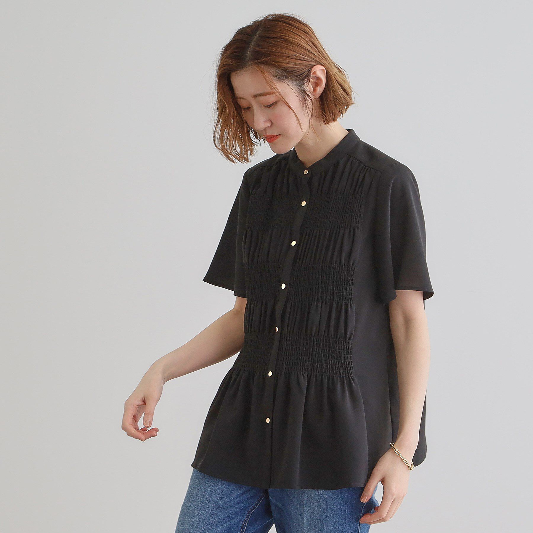 grove「大人の抜け感シアースラブシャーリングブラウス」|シャツ・ブラウス|