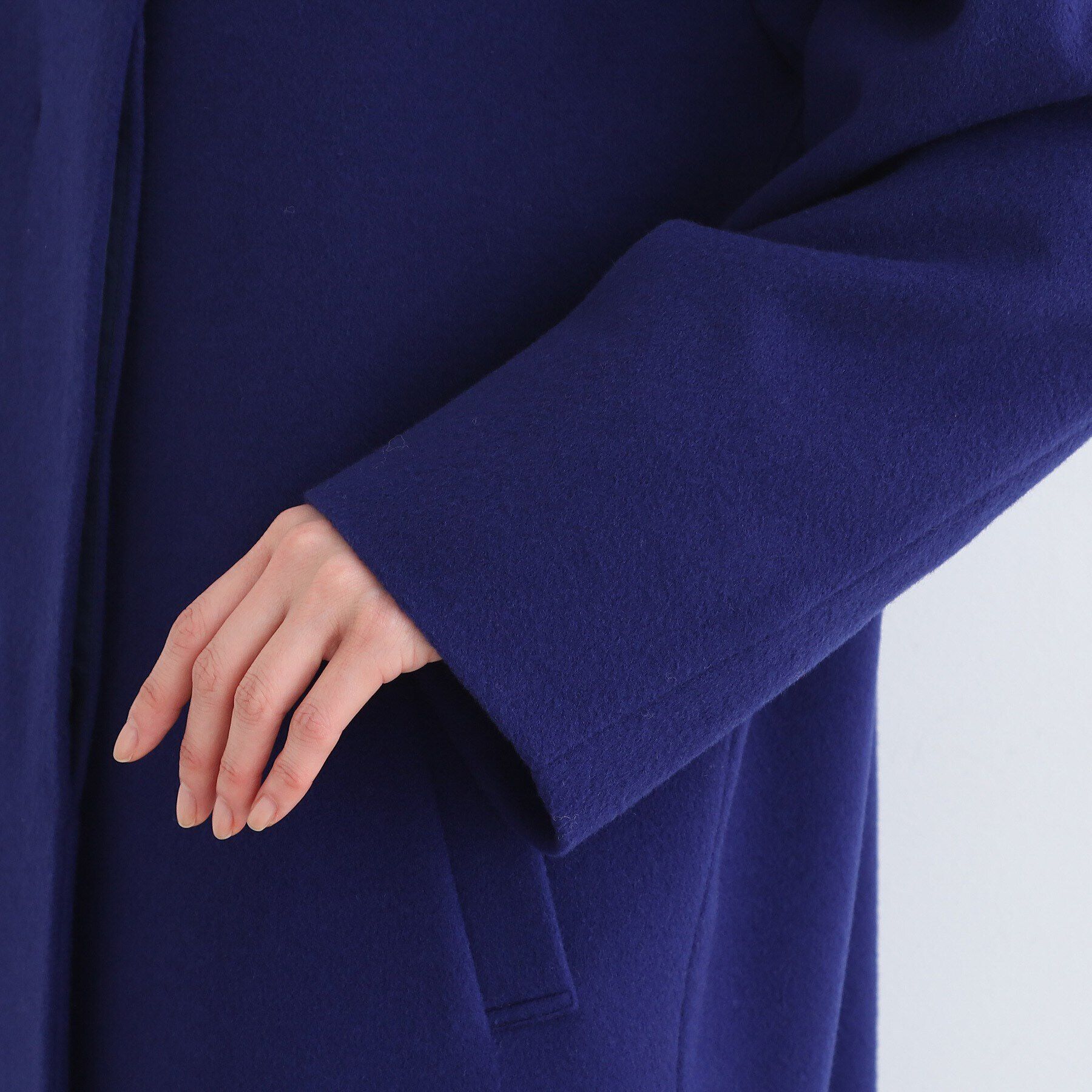 INDIVI「【ウール】コクーンシルエットフォルムコート」|ノーカラーコート|