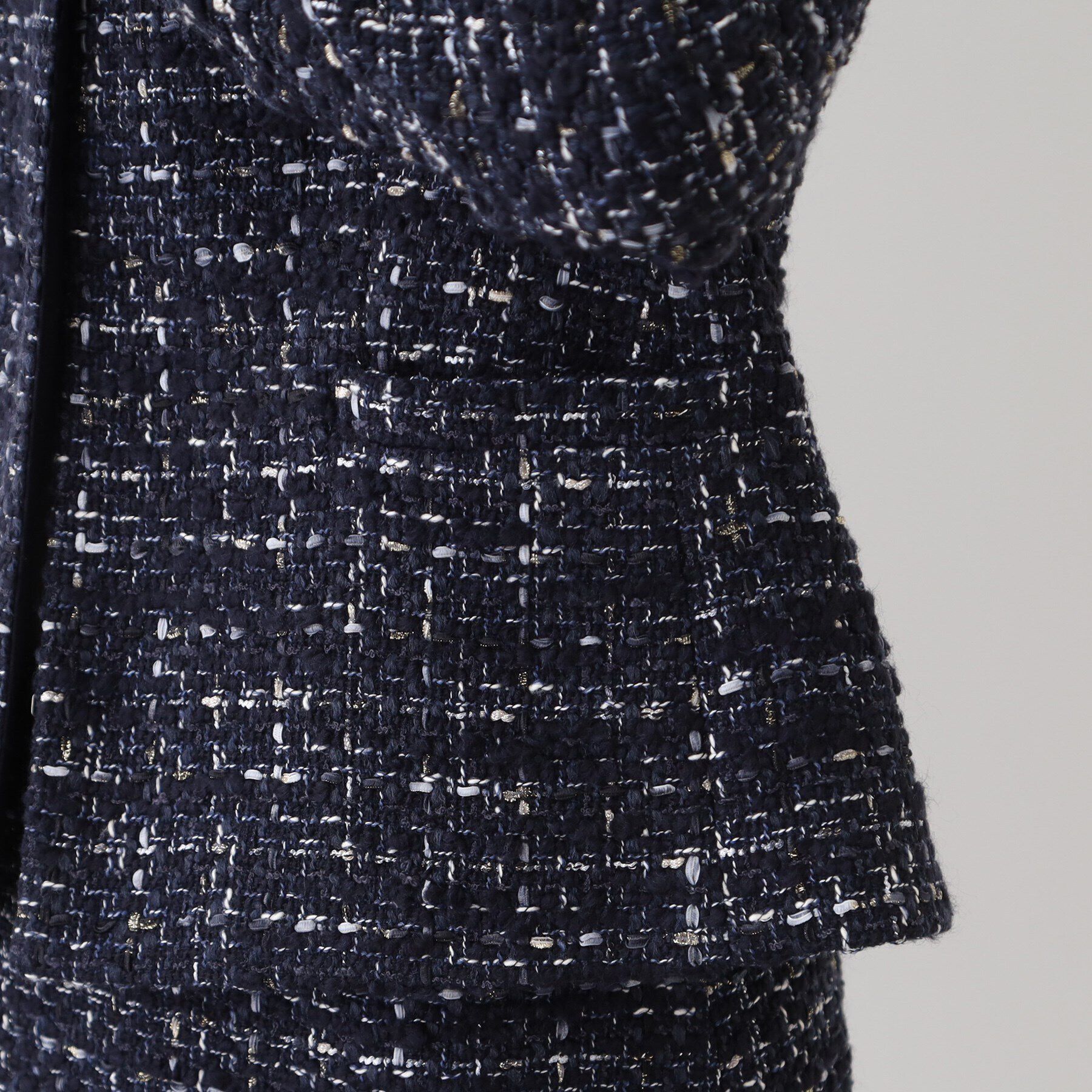 INDIVI「【日本製／SETUP可能／インポート素材】ラメ混ツイードノーカラージャケット」|ノーカラージャケット|